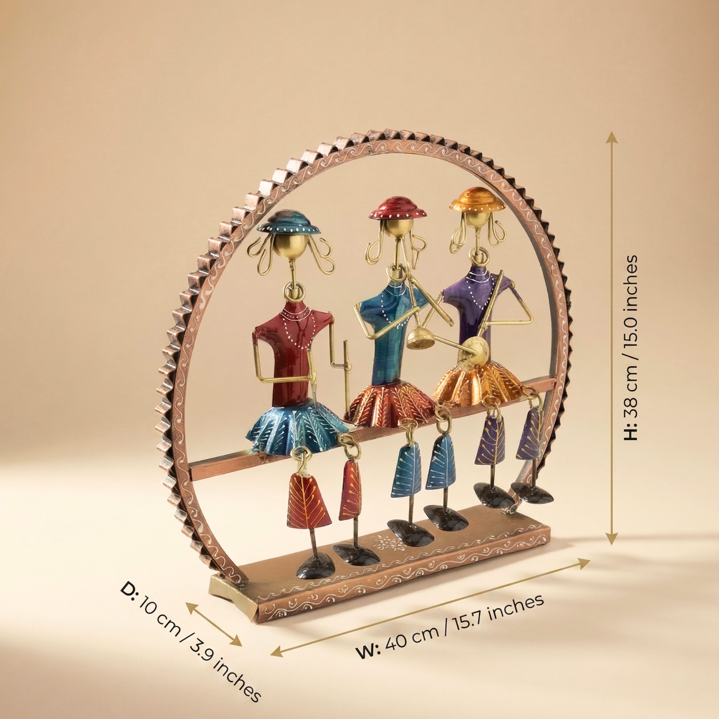 Handcrafted Round Musician Doll Showpiece for Home Decor & Table Display | Gulabi Craft