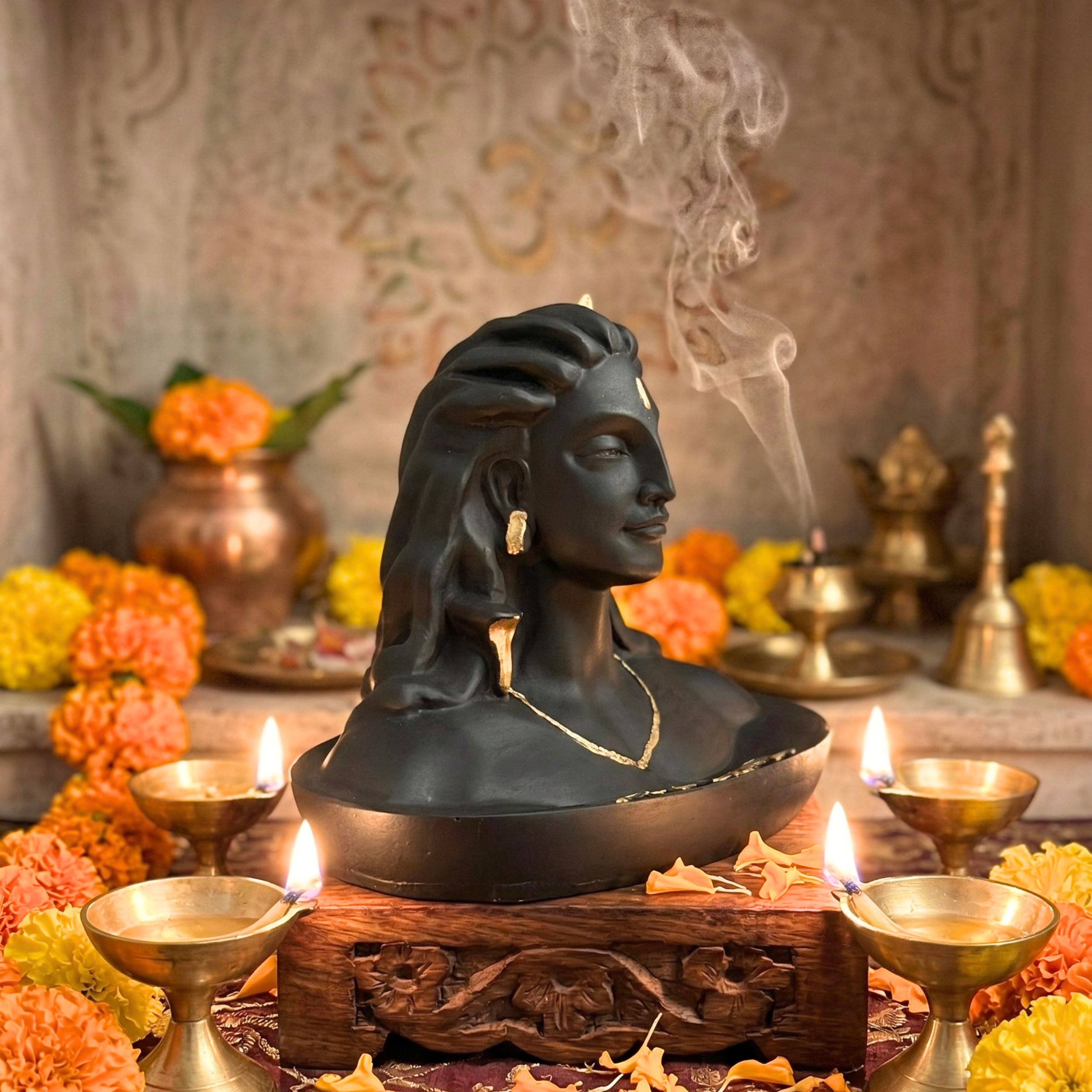 Handcrafted Lord Shiva Bust Statue – Spiritual Home Decor Idol