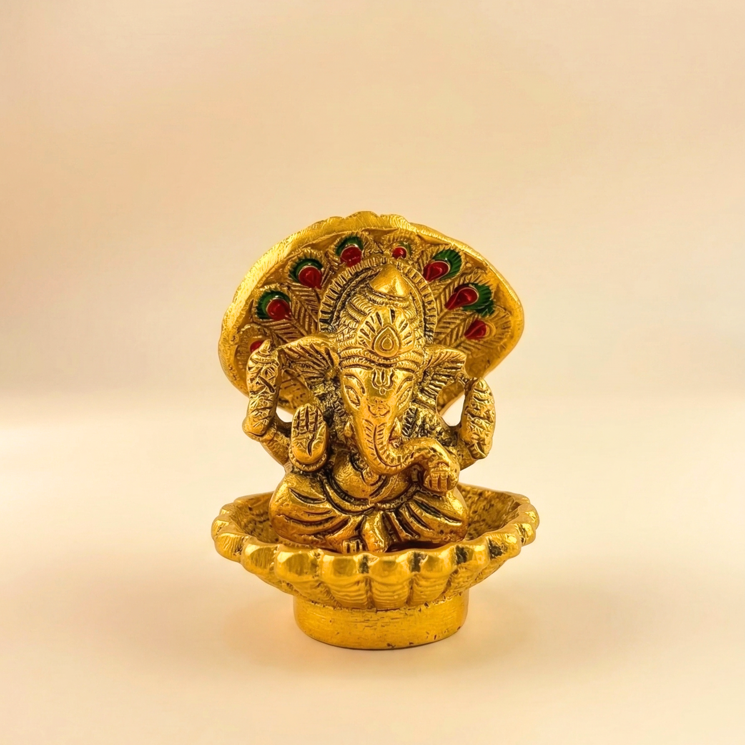 Handcrafted Seep Ganesha Idol – Antique Gold Seashell Ganpati for Home Decor &Premium Gifting | Gulabi Craft