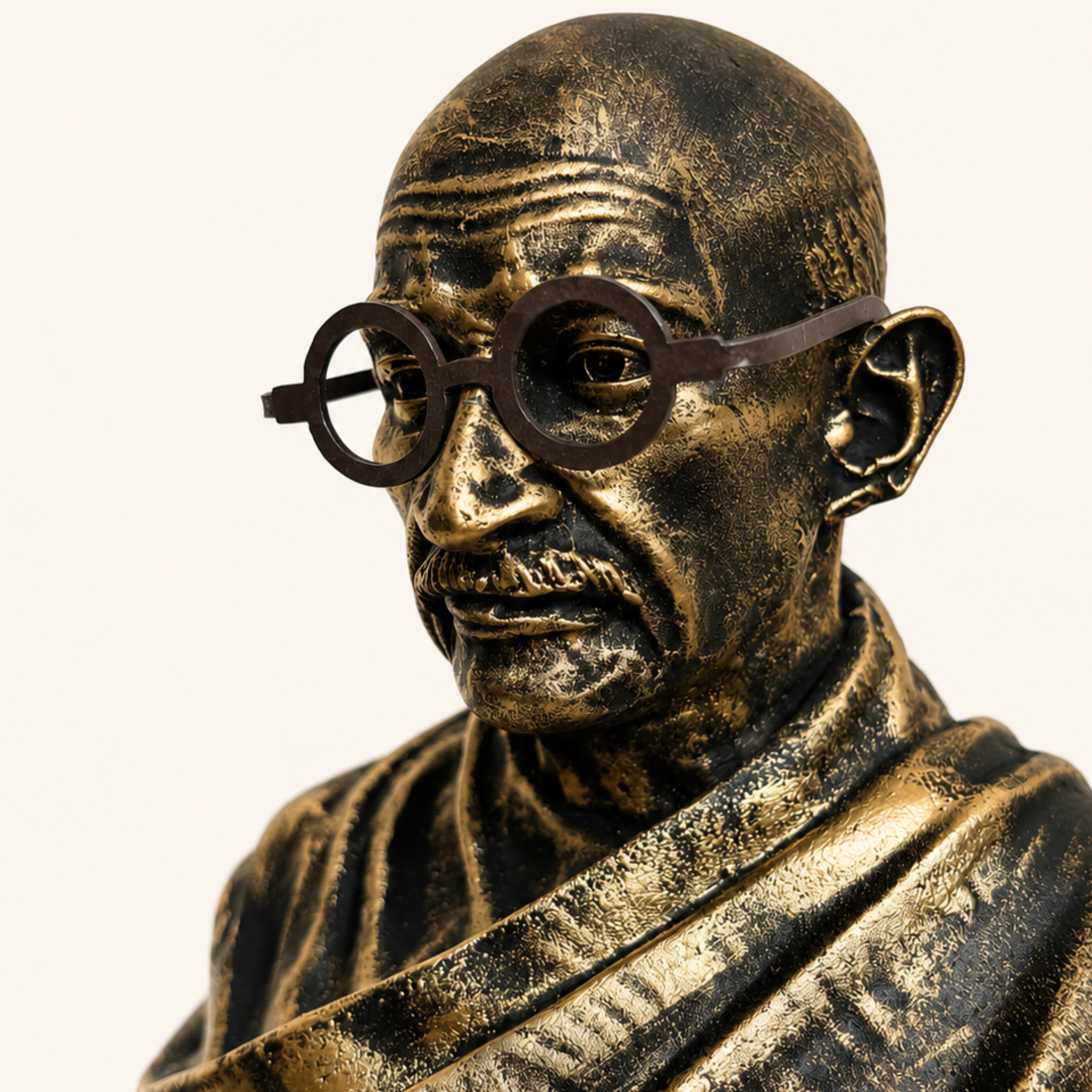 Mahatma Gandhi Bust Statue - Antique Finish Handcrafted Table Decor & Inspirational Gift Item by Gulabi Craft