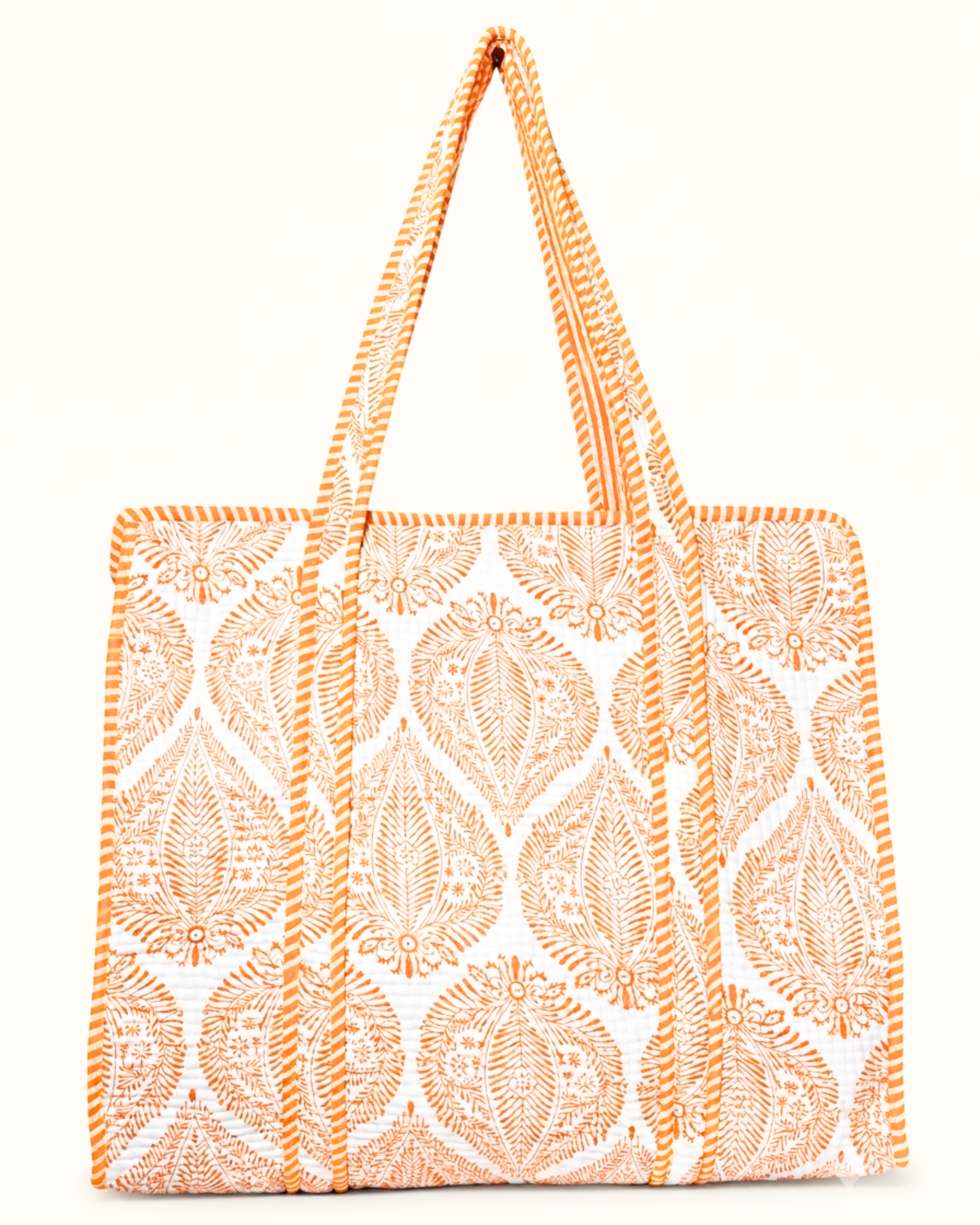 Saffron Leaf Tote Bag & Red Gingham Toiletry Pouch Gift Set | 4-Piece Quilted Cotton Travel Combo