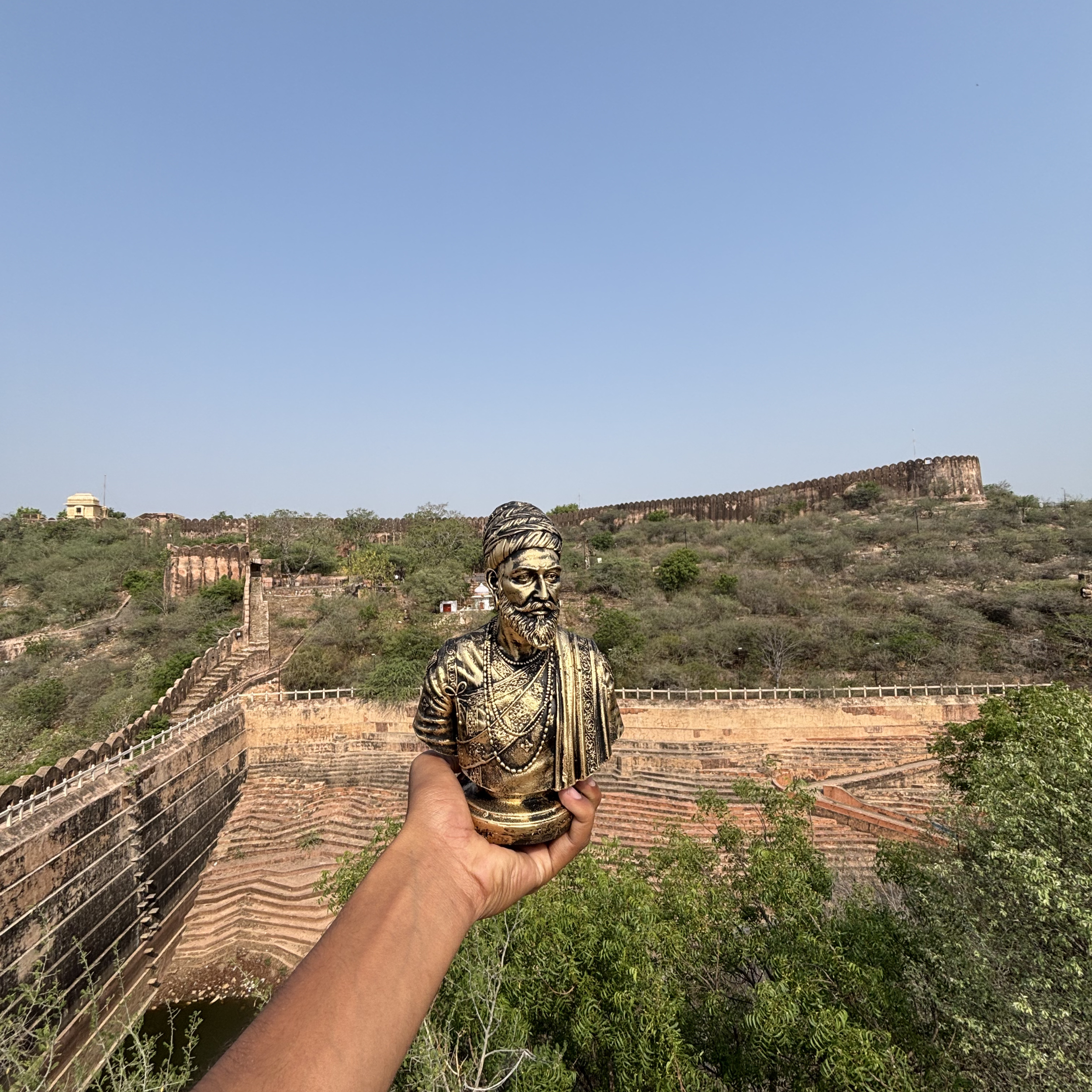 Chhatrapati Shivaji Maharaj Bust Statue Antique Gold Handcrafted Home Decor | Gulabi Craft
