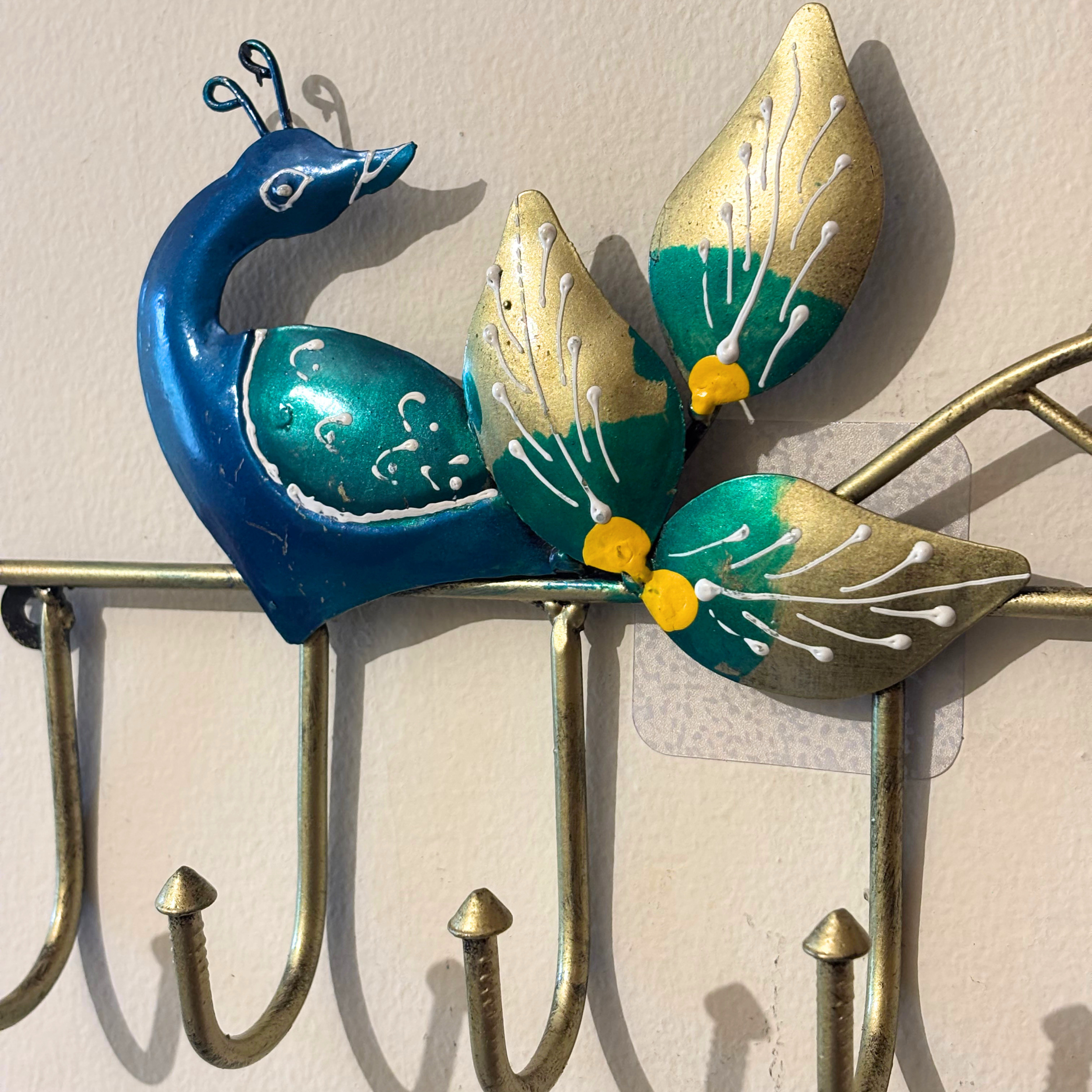 Handcrafted Peacock Key Holder – Metal Wall Hook for Entryway Decor & Premium Gifting | Gulabi Craft