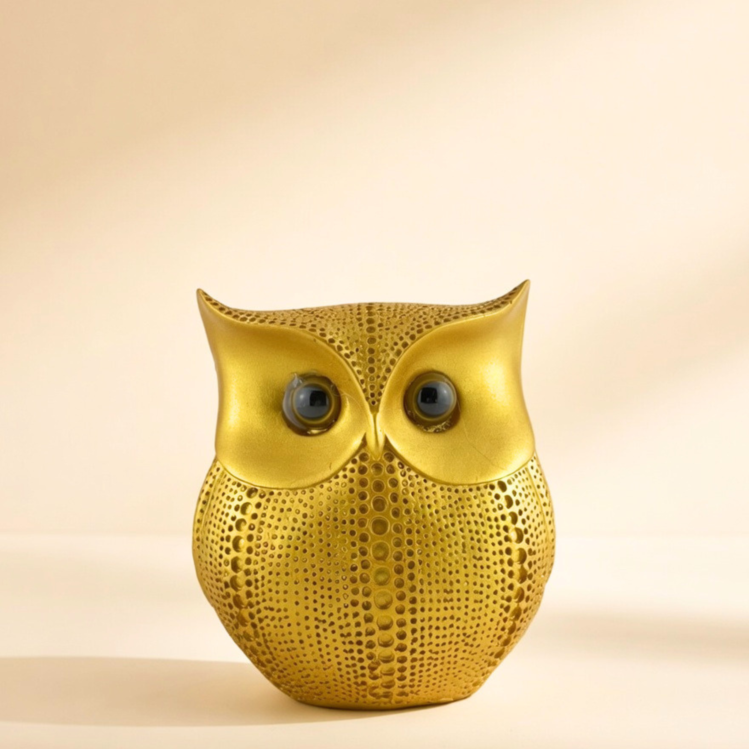 Golden Owl Decor Statue – Modern Minimalist Home Accent
