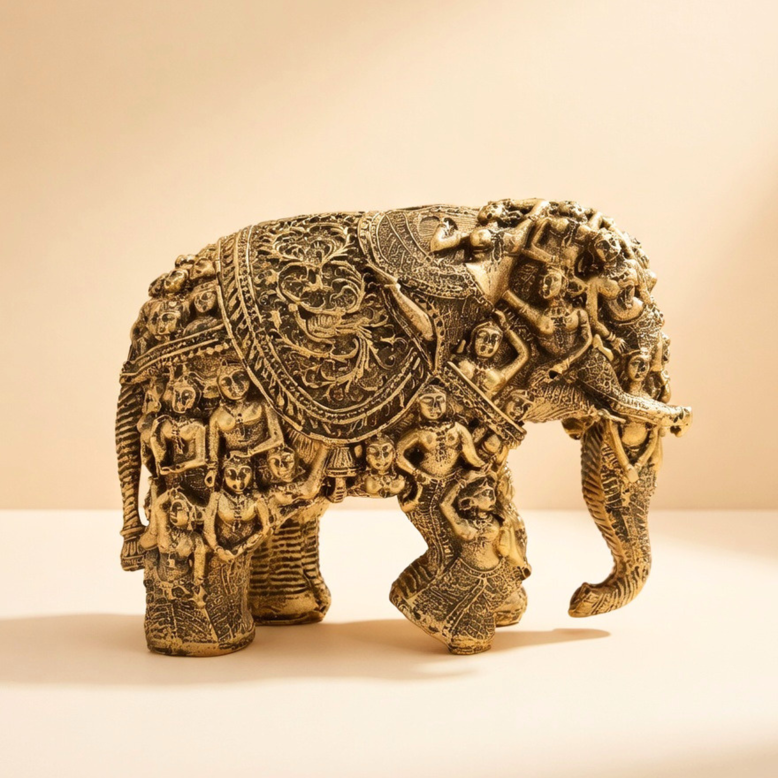Handcrafted Royal Elephant Decor Statue – Luxury Indian Home Accent