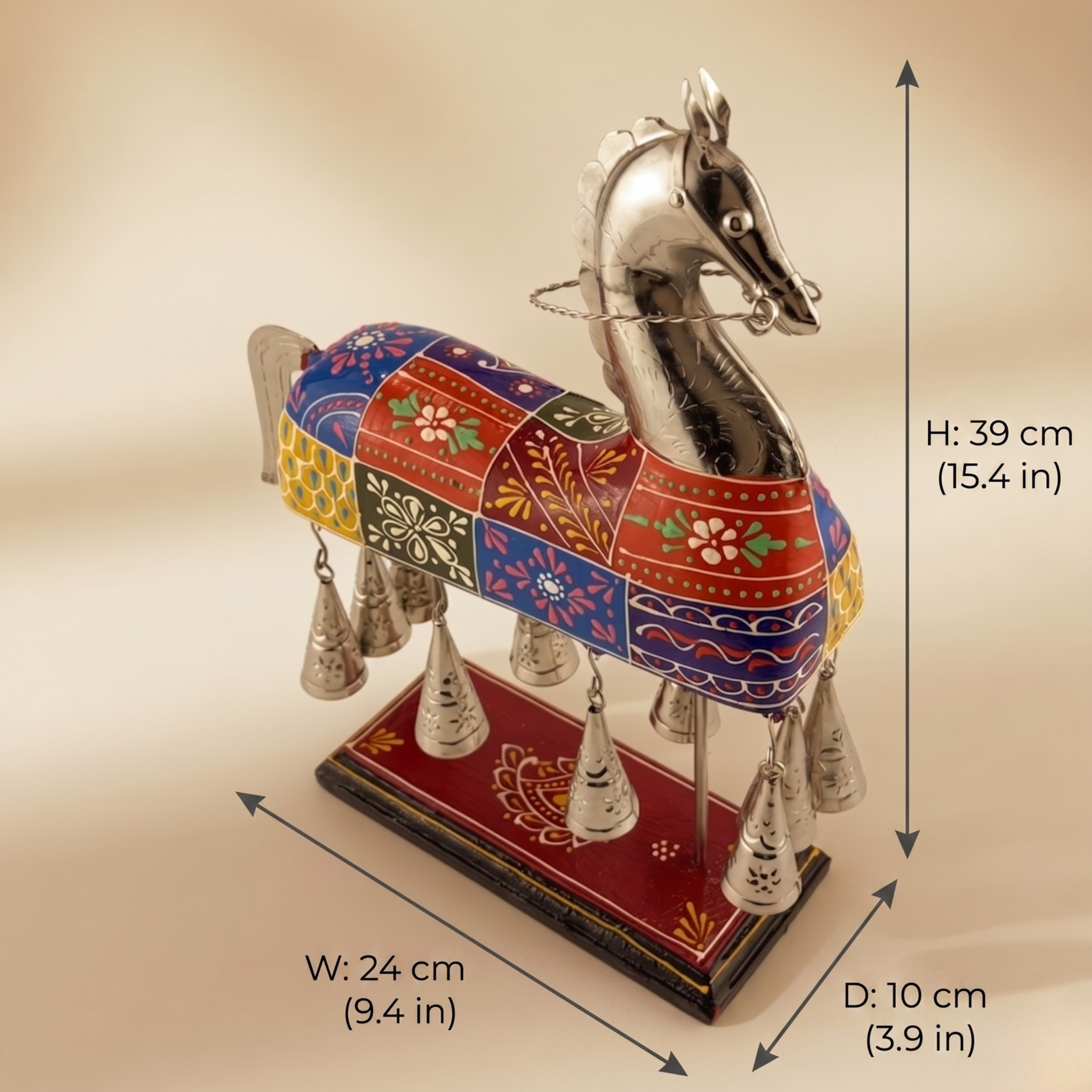 Metal Horse Decor Showpiece – Indian Ethnic Handcrafted Home Decoration