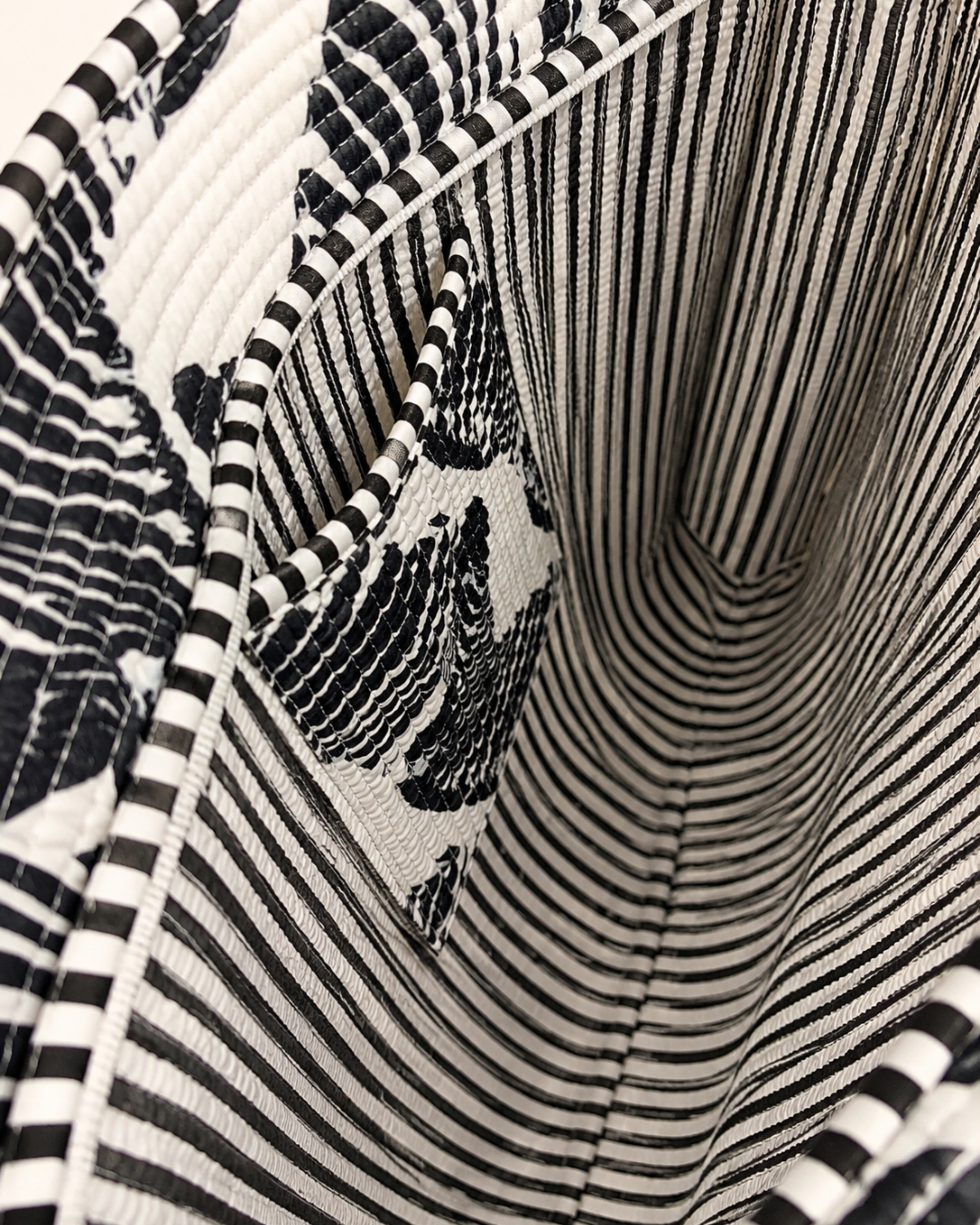 Classic Black and White Zebra Quilted Canvas Tote Bag | Handcrafted Cotton Shoulder Bag with Inner Pocket | Gulabi Craft