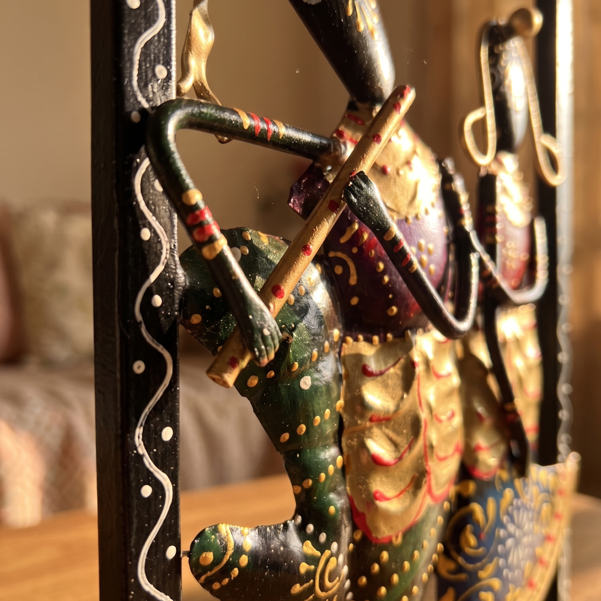 Handcrafted Radha Krishna Wall Frame – Tribal Metal Wall Art for Home Decor & Gifting | Gulabi Craft