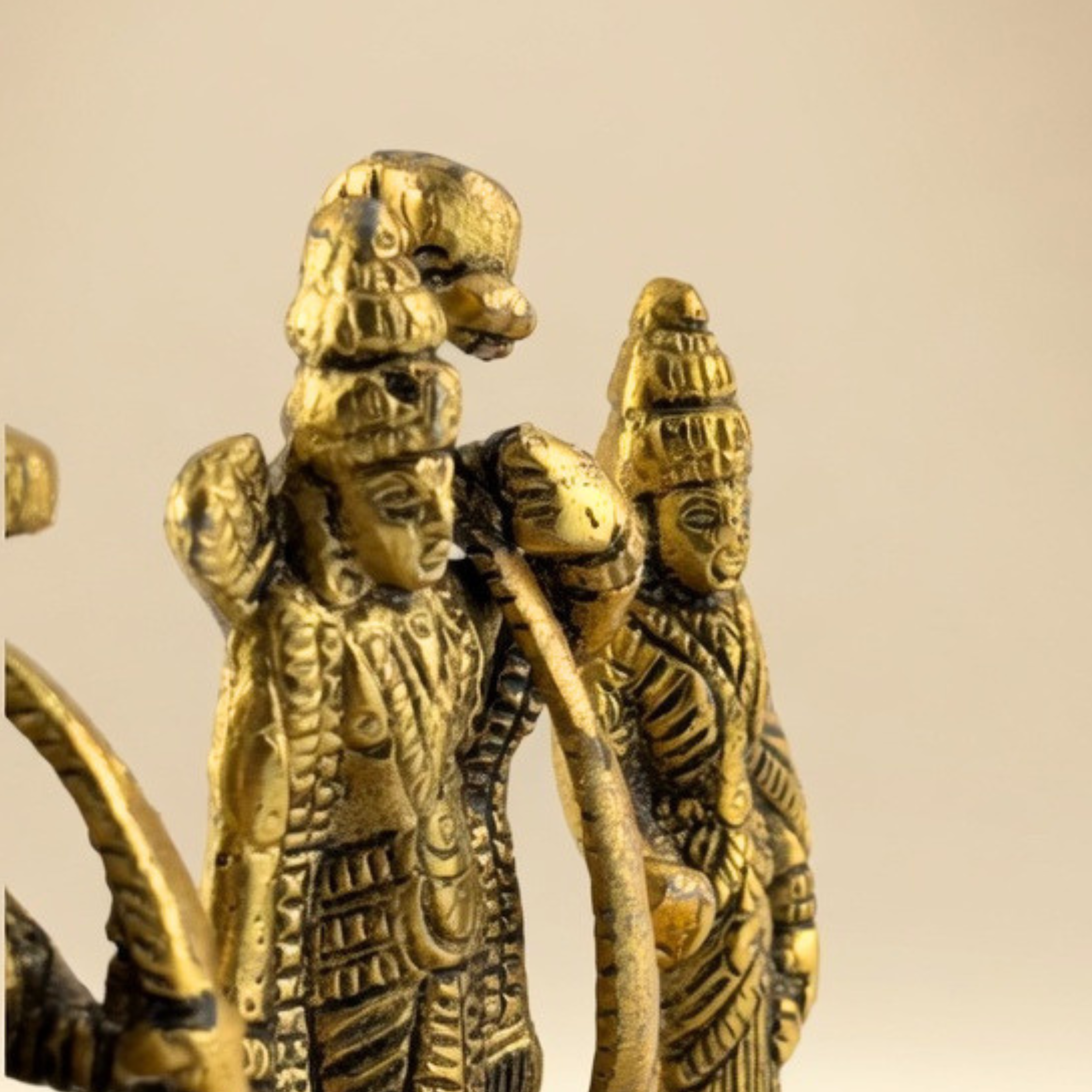 Handcrafted Ram Darbar Idol (Classic Edition) – Antique Gold Metal Statue for Pooja & Home Decor | Gulabi Craft
