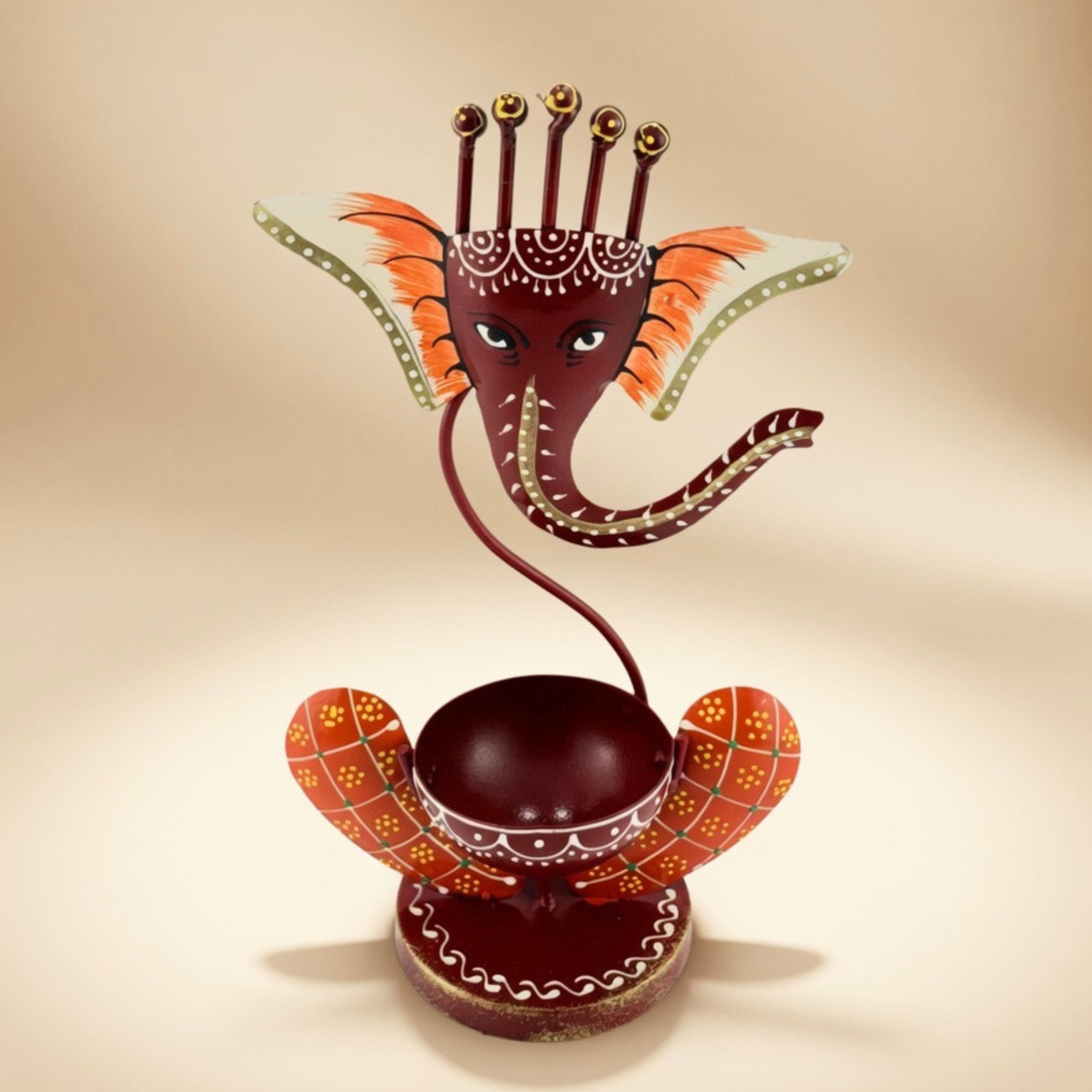 Handcrafted Lord Ganesha Diya Bowl | Premium Festive Decor | Gulabi Craft