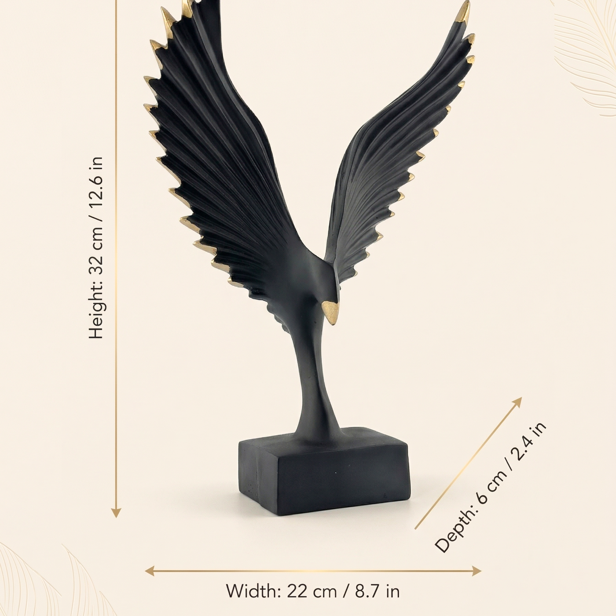 Modern Eagle Sculpture Showpiece – Luxury Resin Home Decor Accent