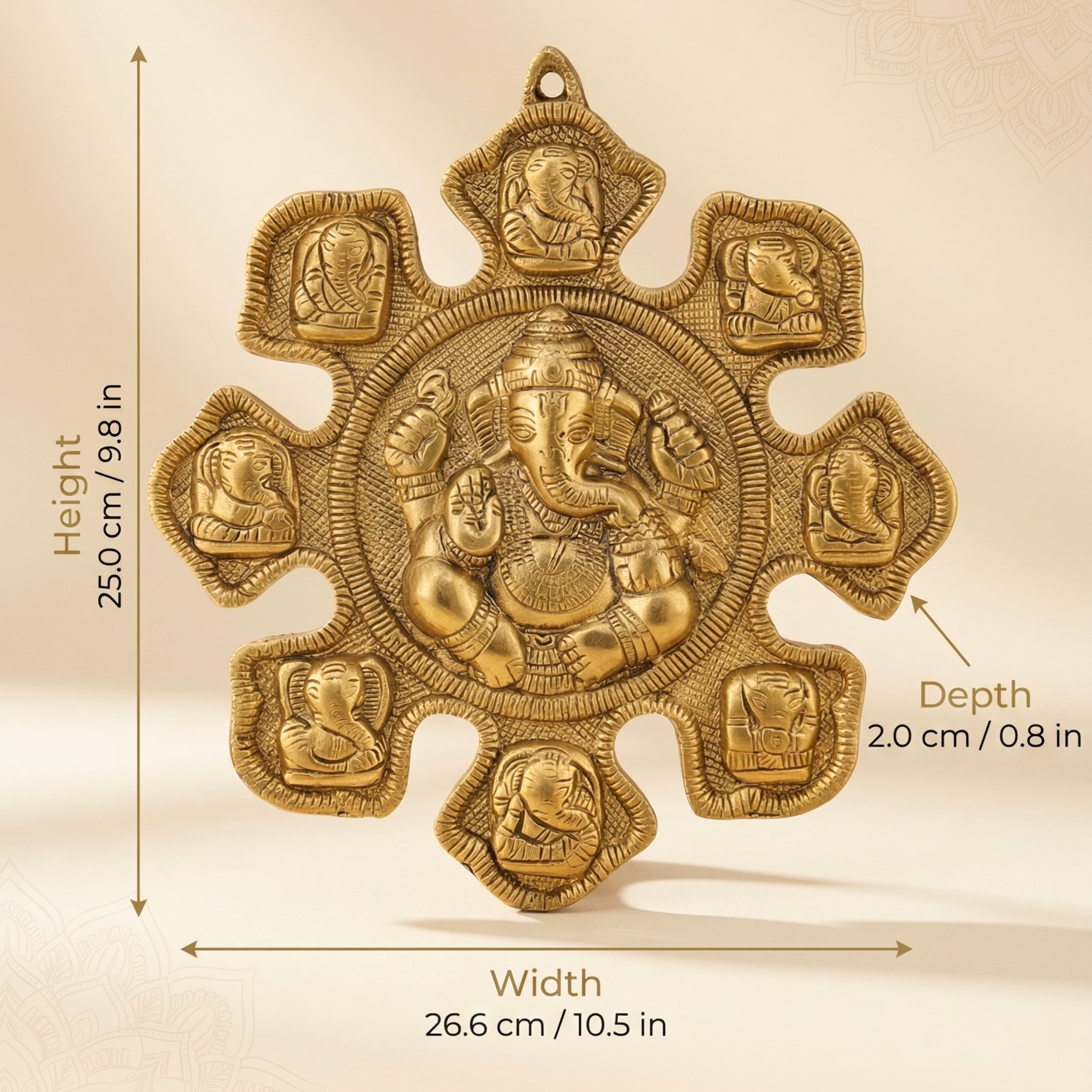 Multi Ganesha Wall Decor Panel | Handcrafted Spiritual Wall Hanging