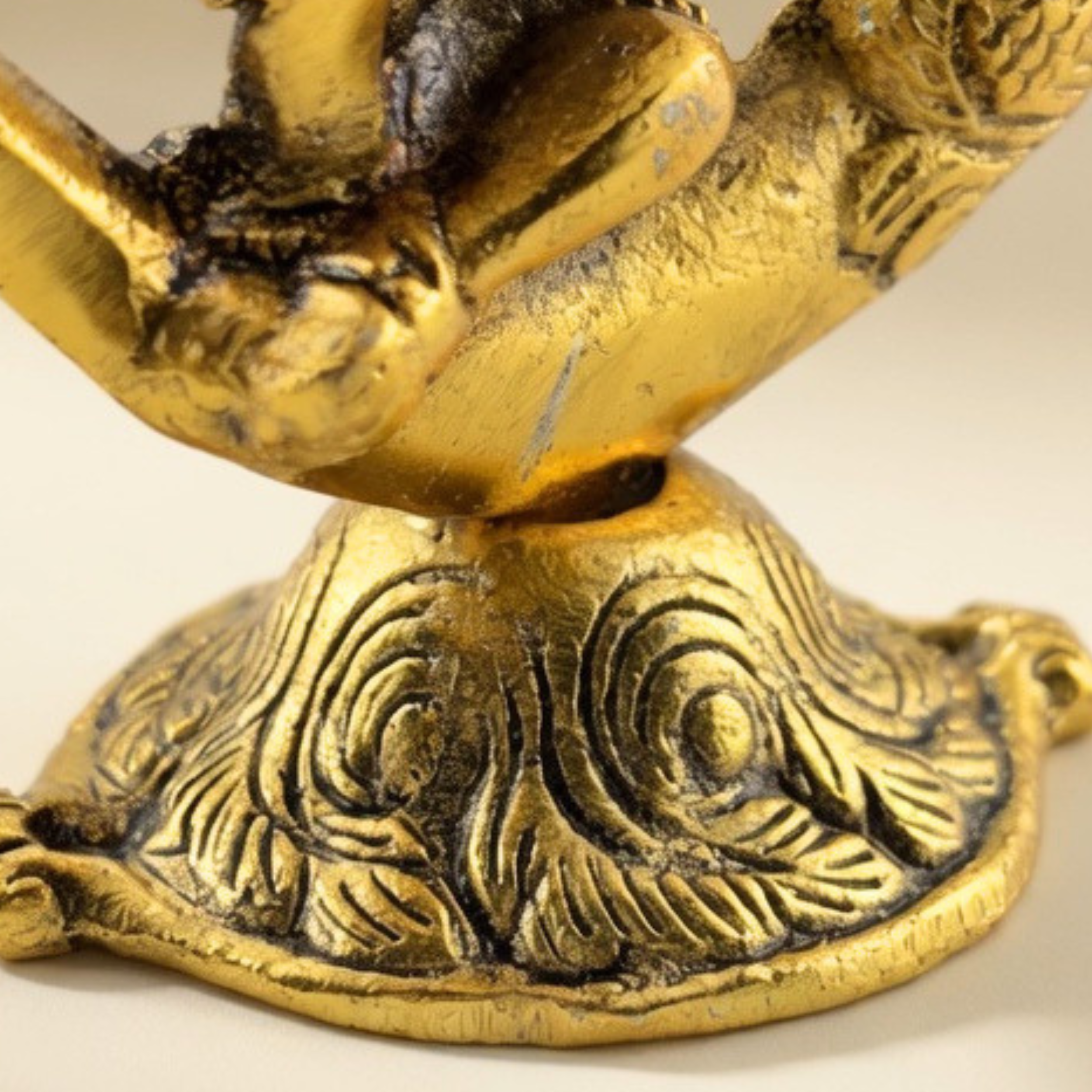 Krishna Moon Statue | Handmade Spiritual Brass Home Decor Idol