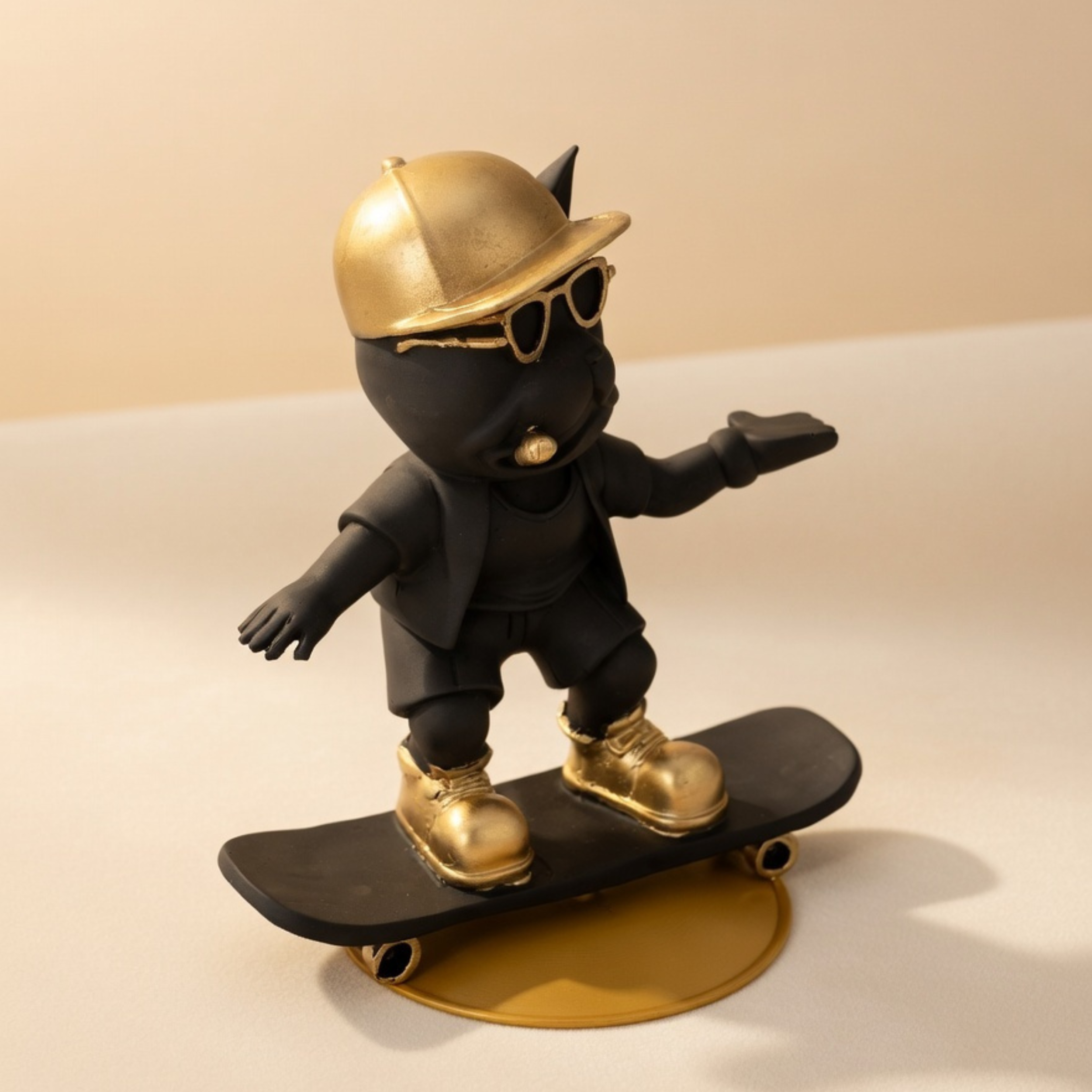 Cool Skateboarding Bulldog Figurine – Modern Resin Home Decor