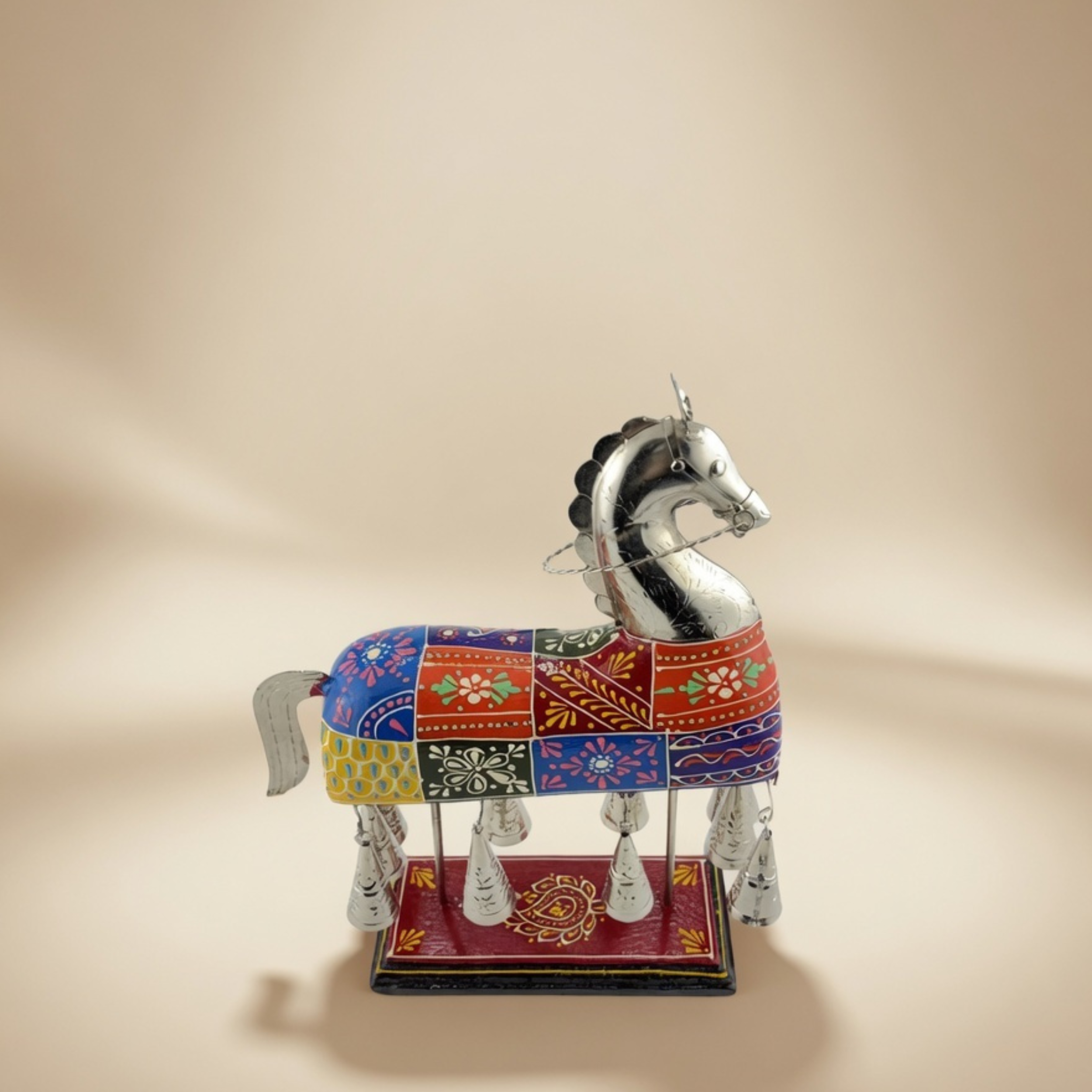 Metal Horse Decor Showpiece – Indian Ethnic Handcrafted Home Decoration