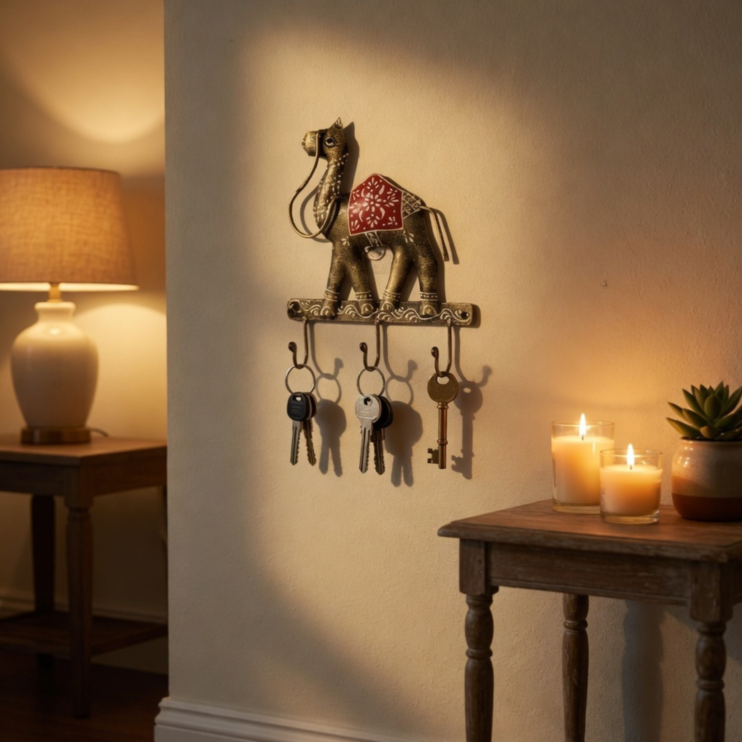 Handcrafted Camel Key Holder – Antique Metal Wall Hook for Entryway Decor & Gifting | Gulabi Craft