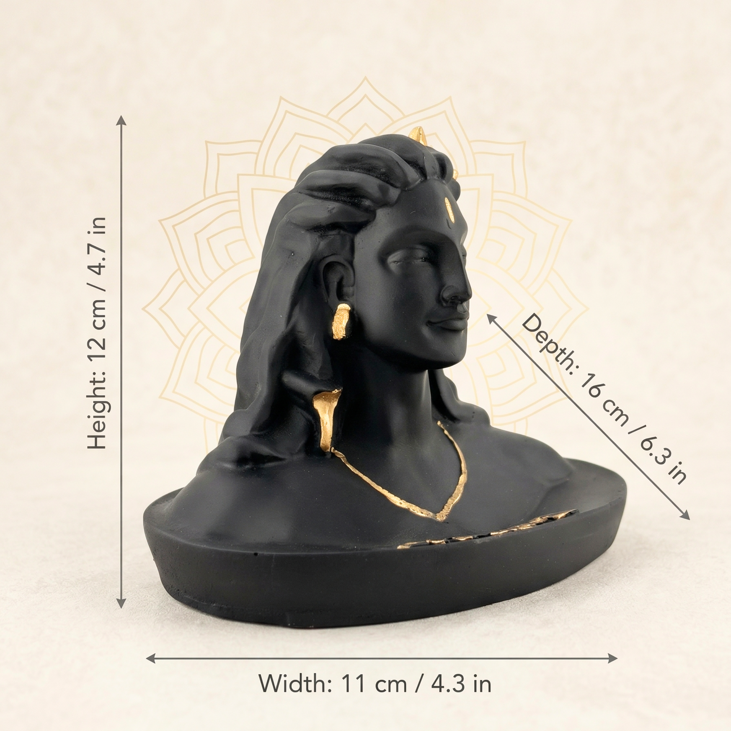 Handcrafted Lord Shiva Bust Statue – Spiritual Home Decor Idol