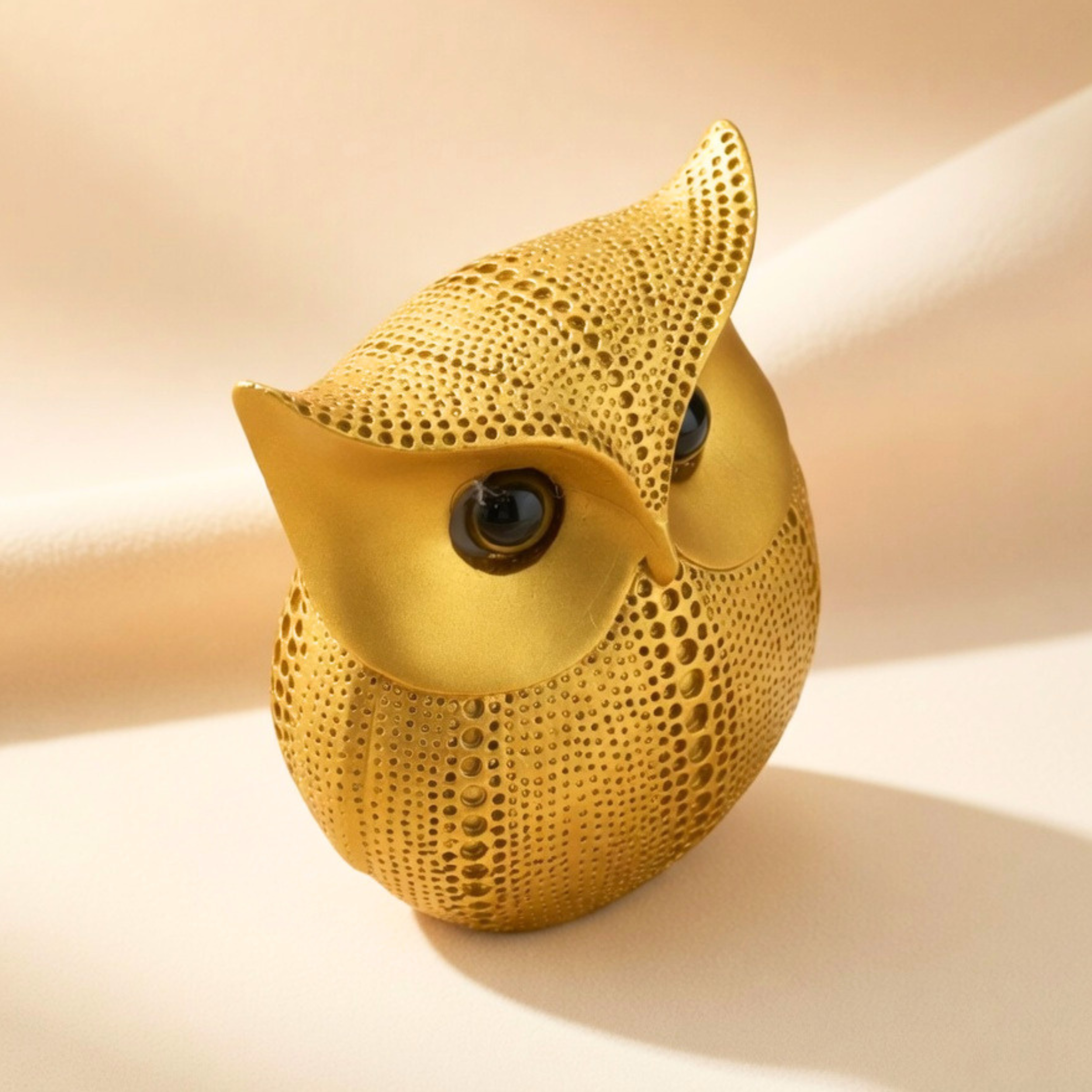 Golden Owl Decor Statue – Modern Minimalist Home Accent