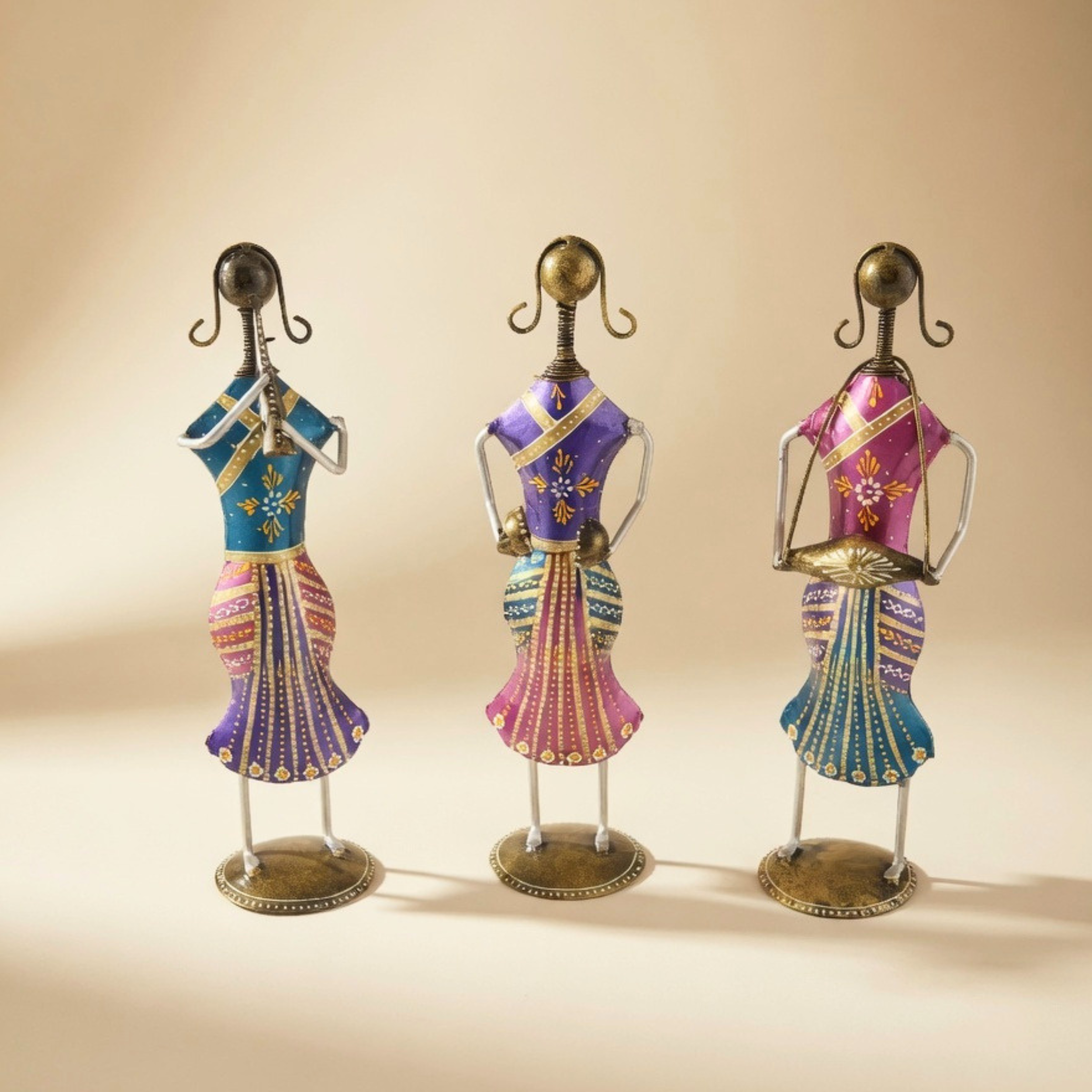 Handmade Ethnic Tribal Lady Figurines Set