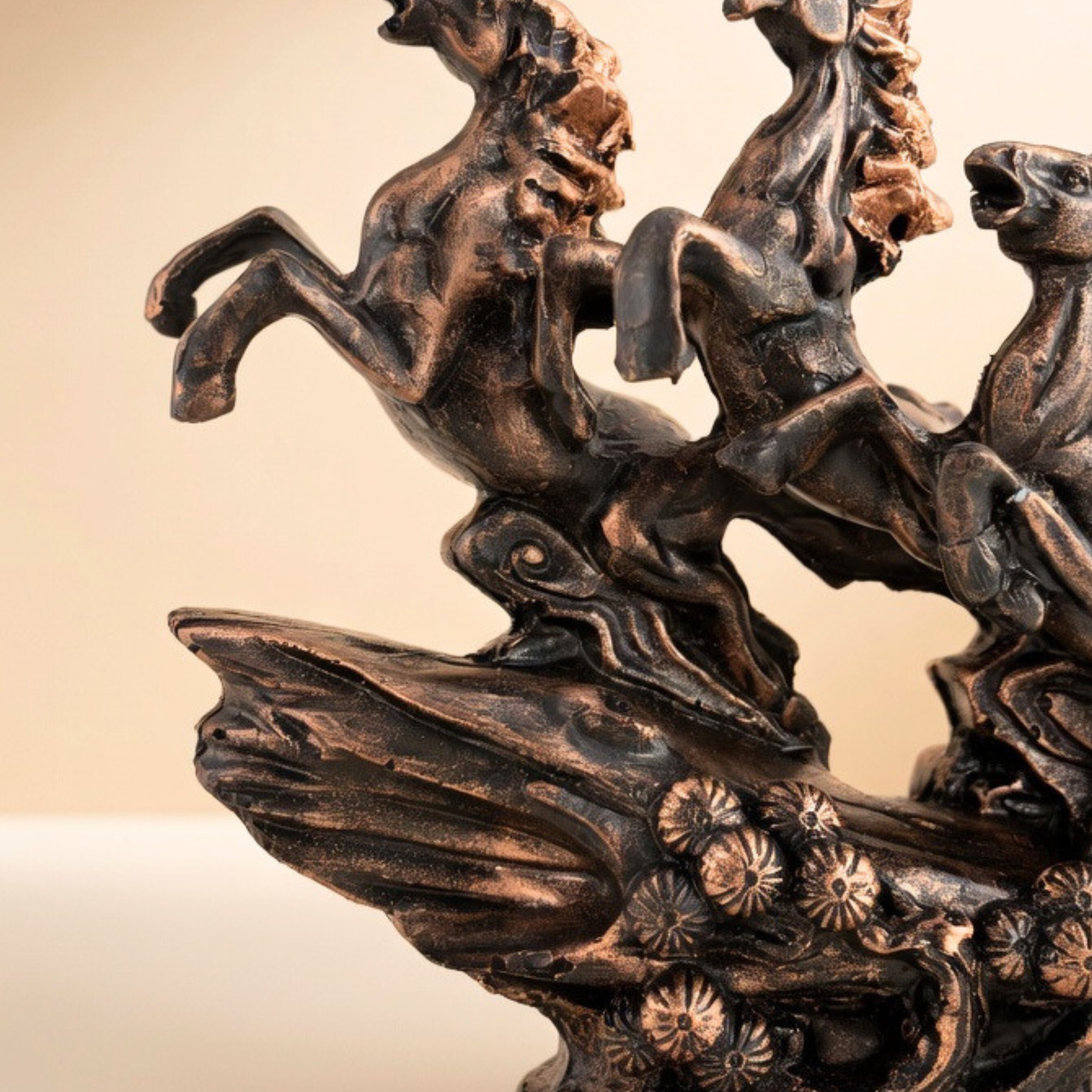 7 Running Horses Showpiece – Antique Bronze Vastu Table Decor for Success & Gifting | Gulabi Craft