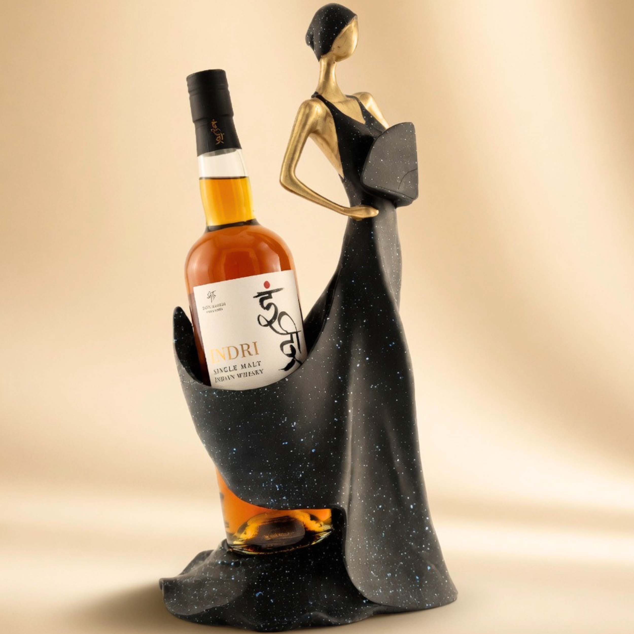 Handcrafted Elegant Wine Lady Bottle Holder – Luxury Bar & Table Decor Gift Item | Gulabi Craft