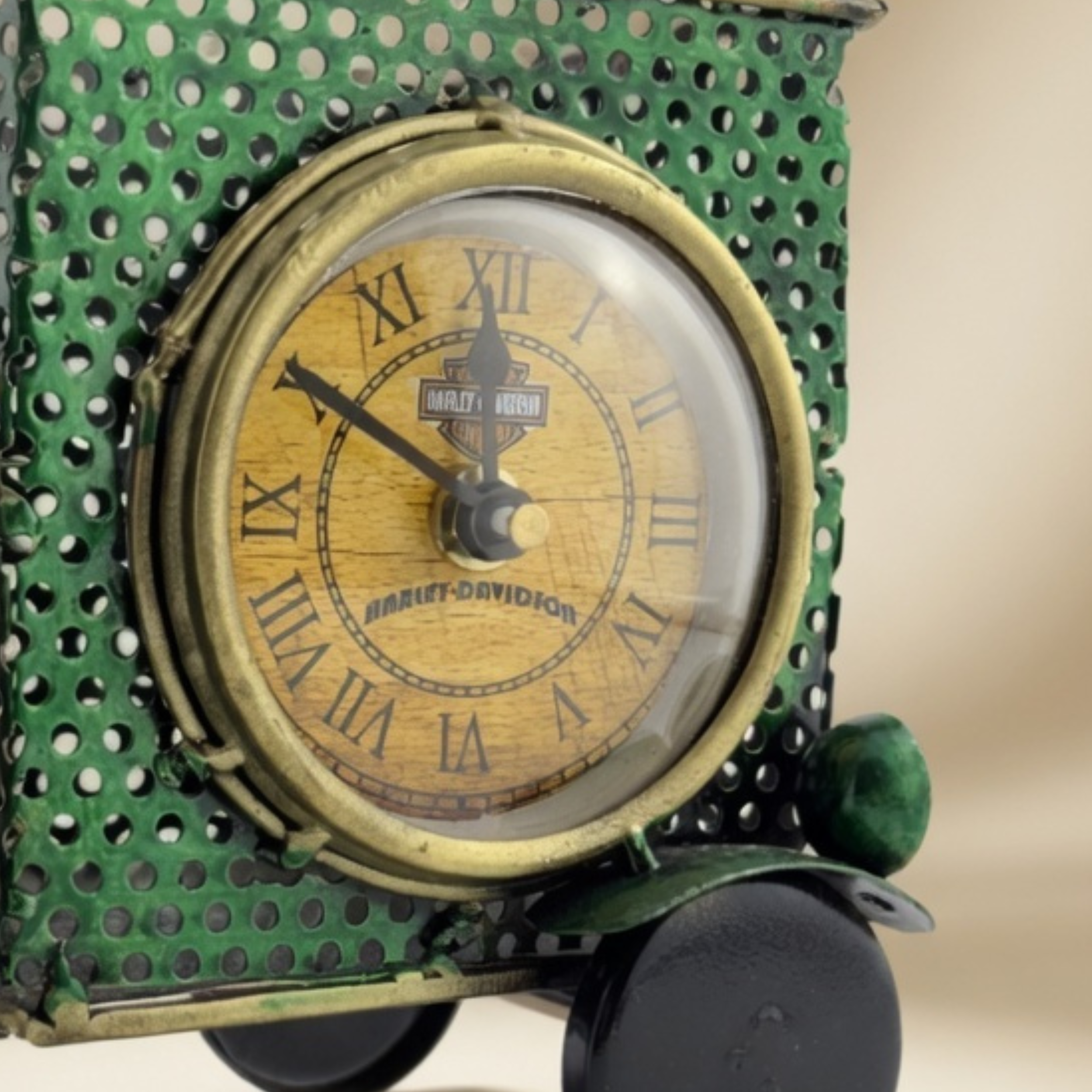 Handmade Metal Scooter Table Clock – Vintage Home Decor