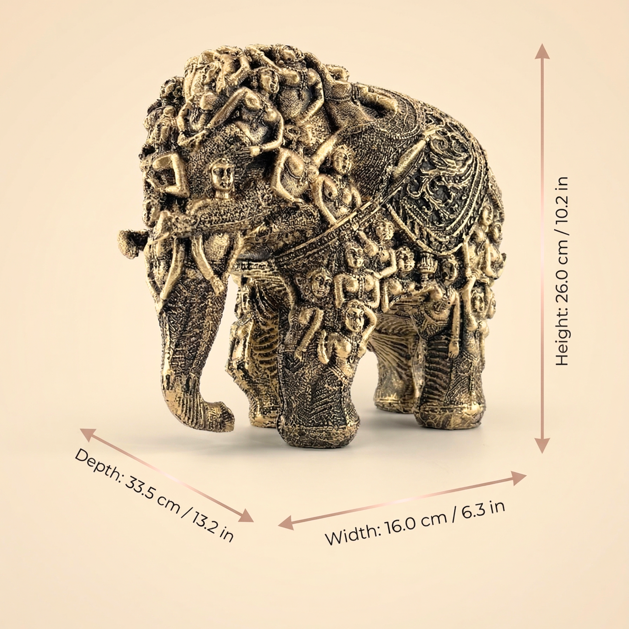 Handcrafted Royal Elephant Decor Statue – Luxury Indian Home Accent