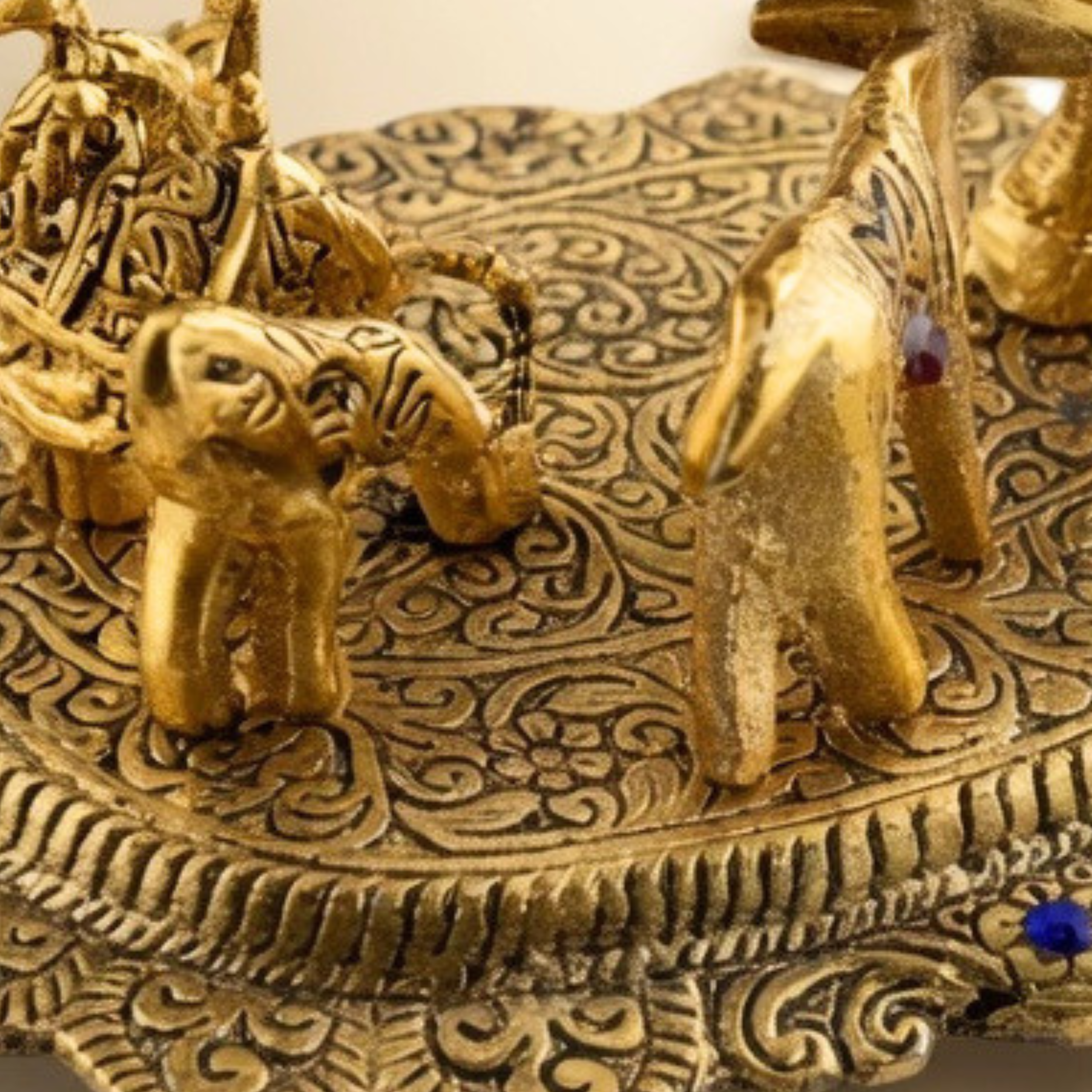 Handcrafted Kamdhenu Cow Idol | Gold Finish Spiritual Vastu Home Decor