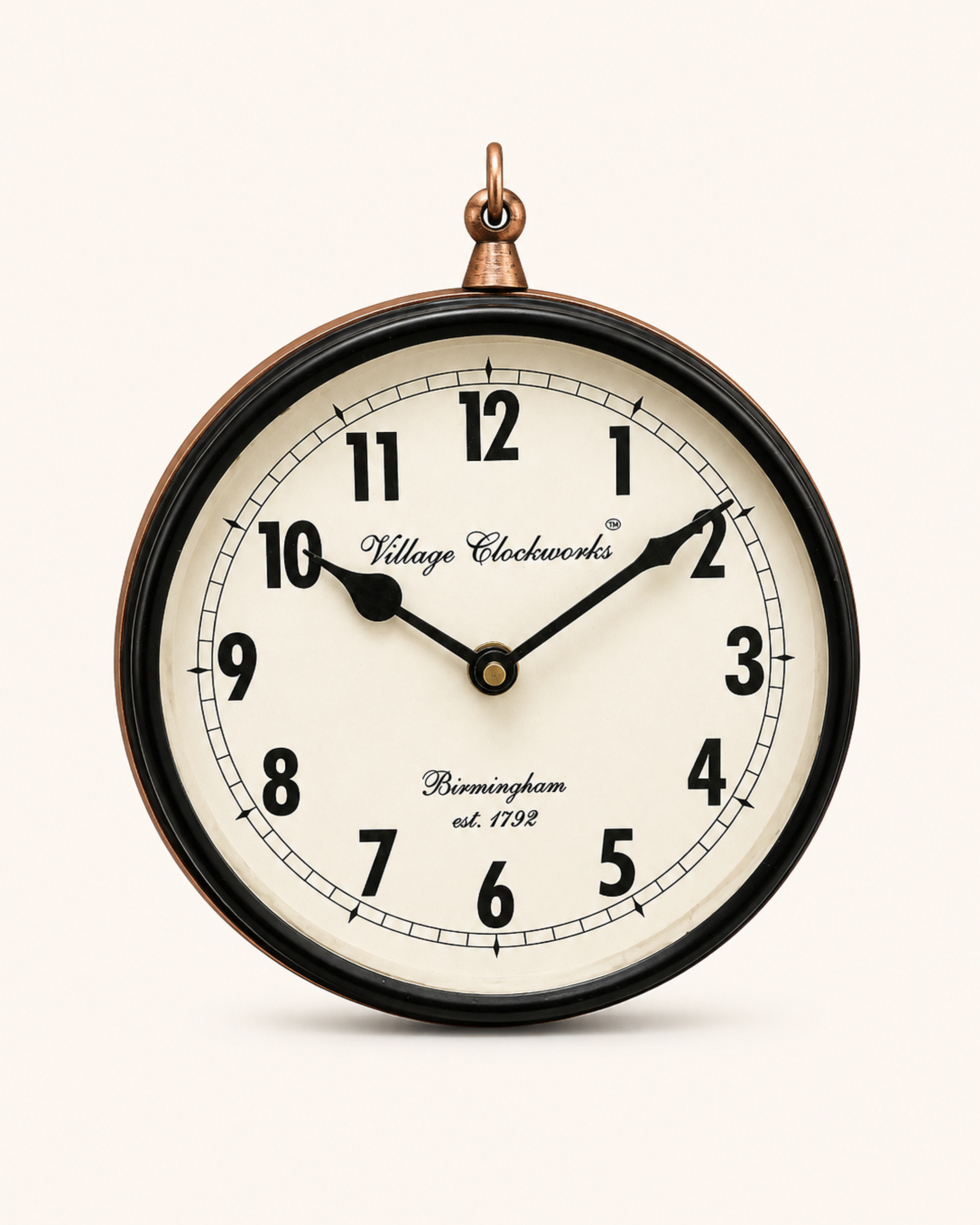 6 Inch Double Face Retro Wall Clock | Antique Silent Station Clock for Living Room Home Decor | Gulabi Craft