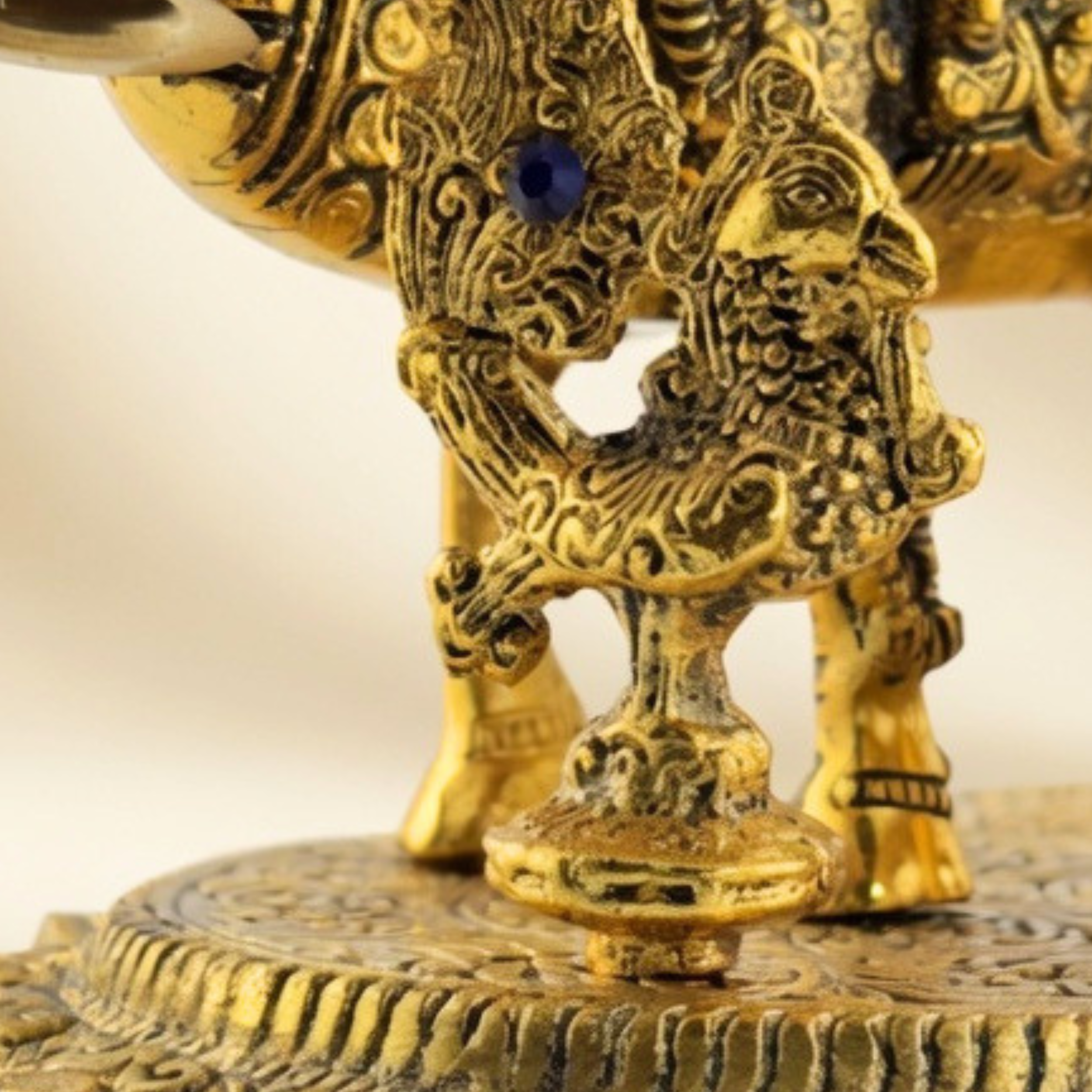 Handcrafted Kamdhenu Cow Idol | Gold Finish Spiritual Vastu Home Decor