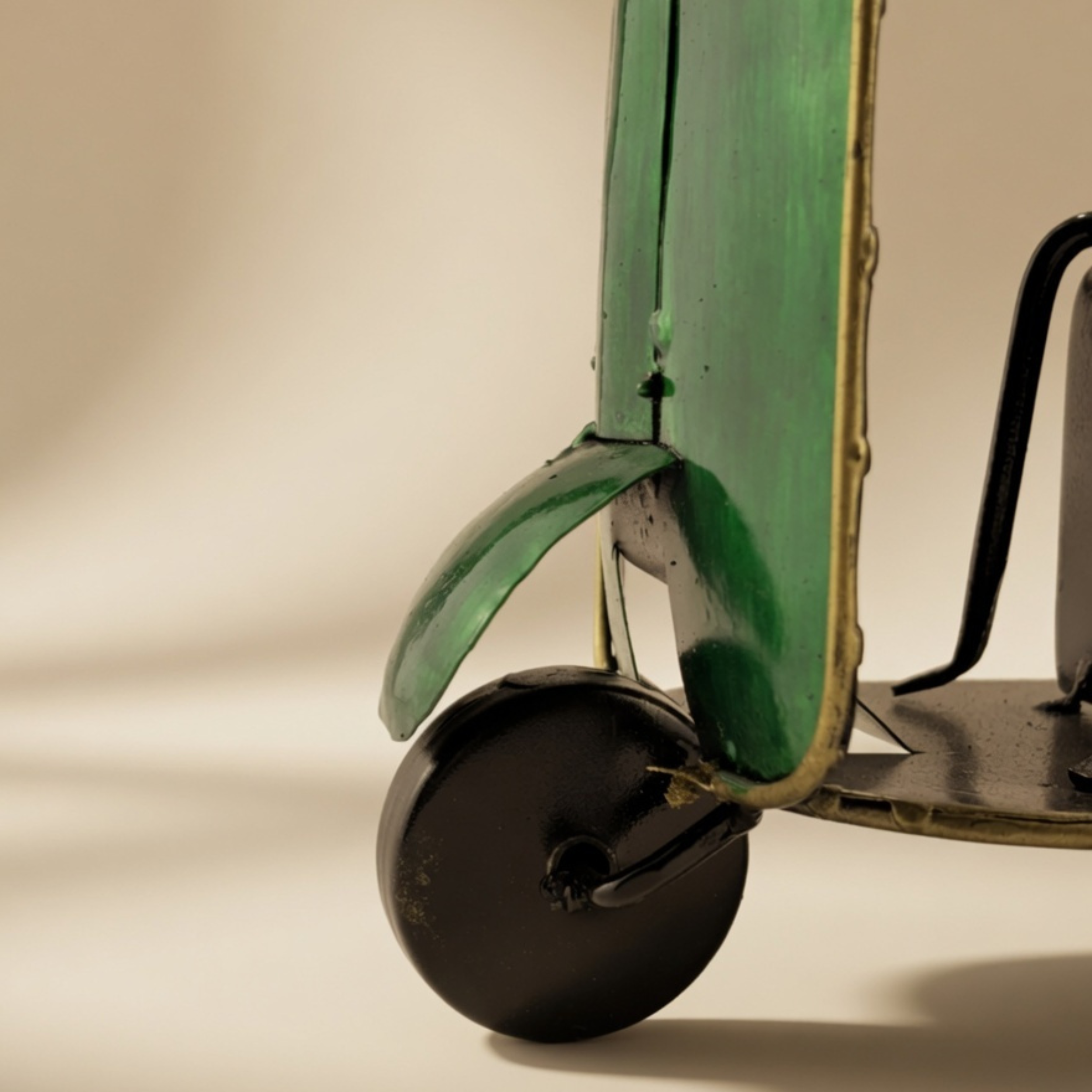 Handmade Metal Scooter Table Clock – Vintage Home Decor
