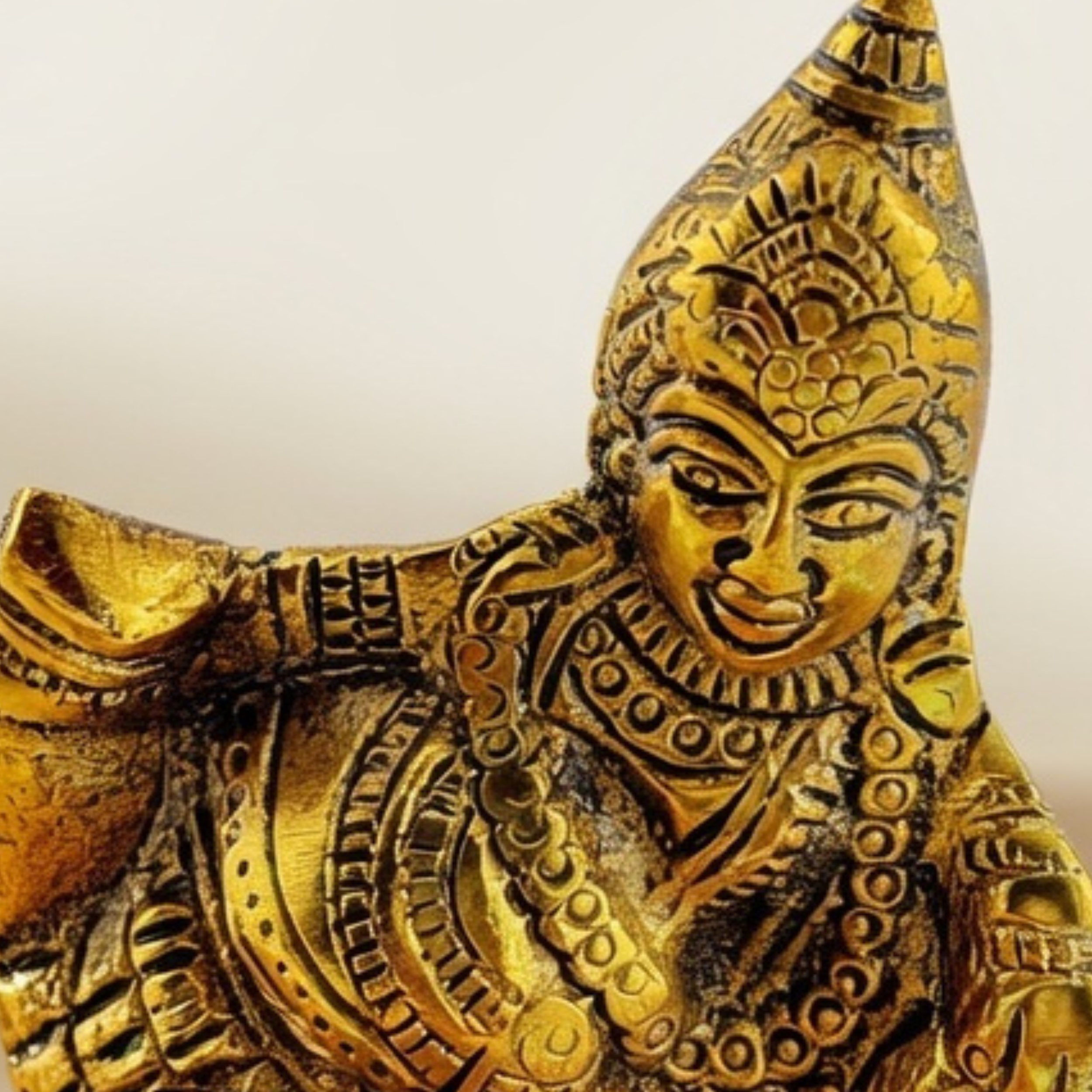 Handcrafted Lord Kuber Deepak – Antique Gold Metal Diya for Pooja Room Decor & Festive Gifting |Gulabi Craft