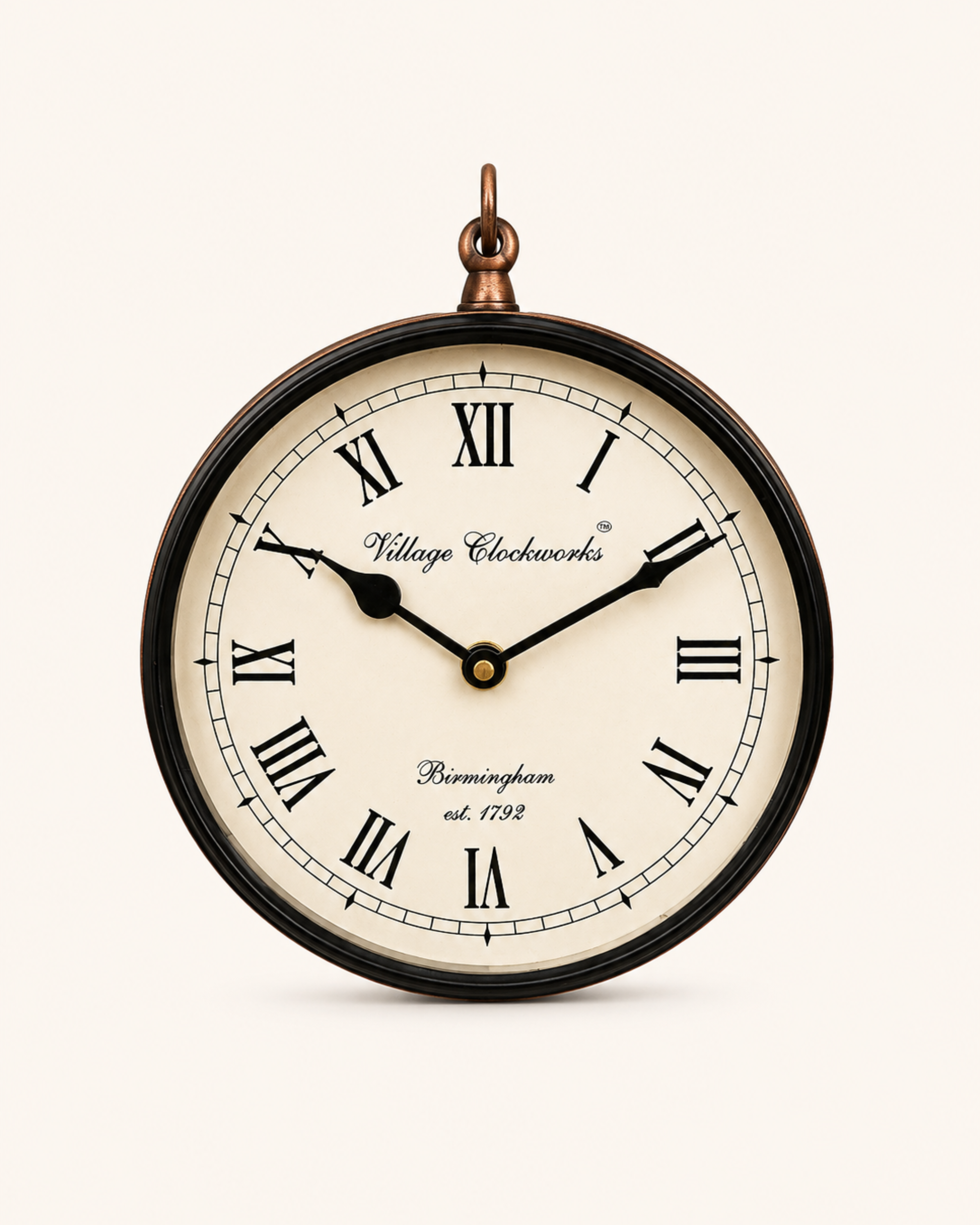 6 Inch Double Face Retro Wall Clock | Antique Silent Station Clock for Living Room Home Decor | Gulabi Craft