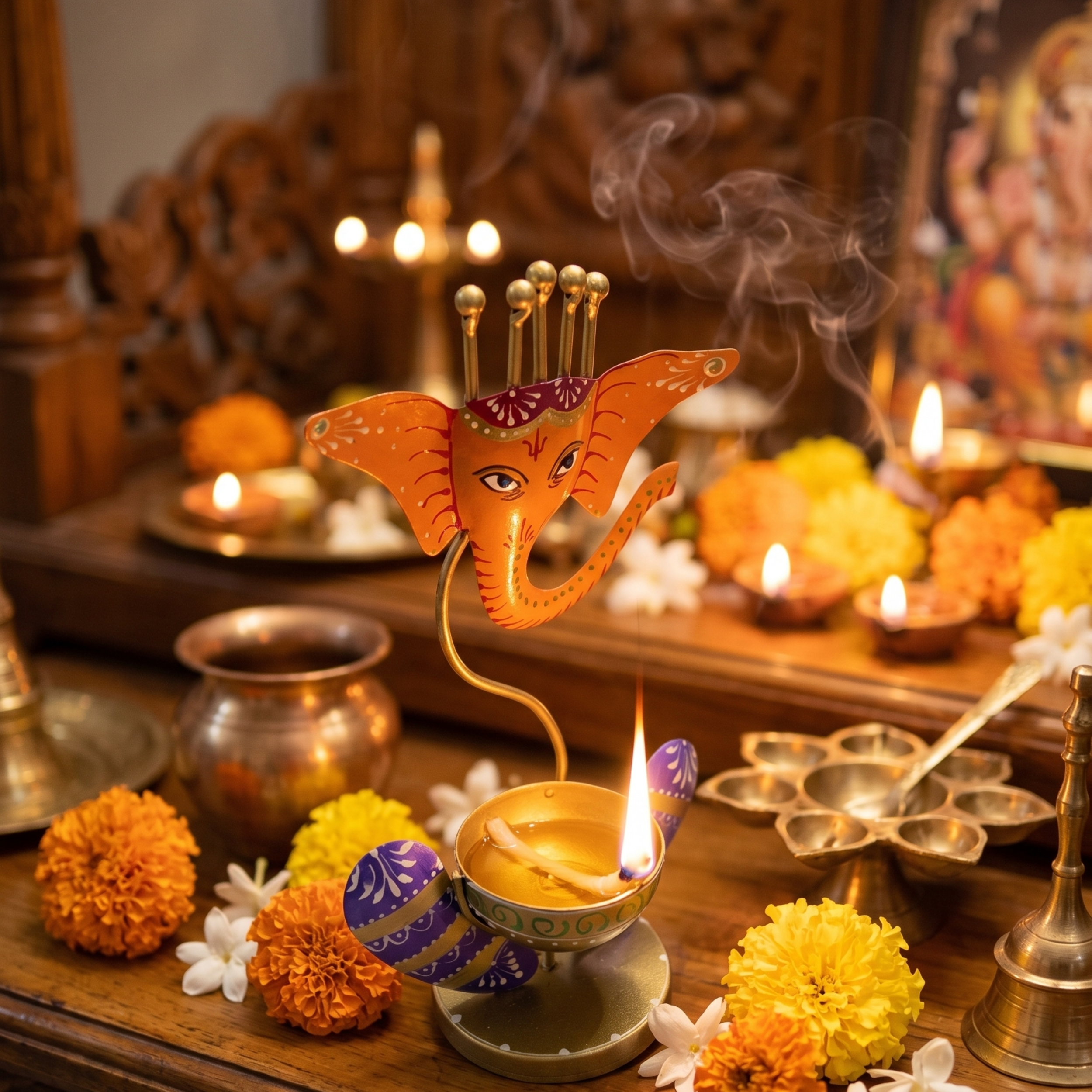 Handcrafted Lord Ganesha Decorative Bowl | Premium Spiritual Home Decor | Gulabi Craft