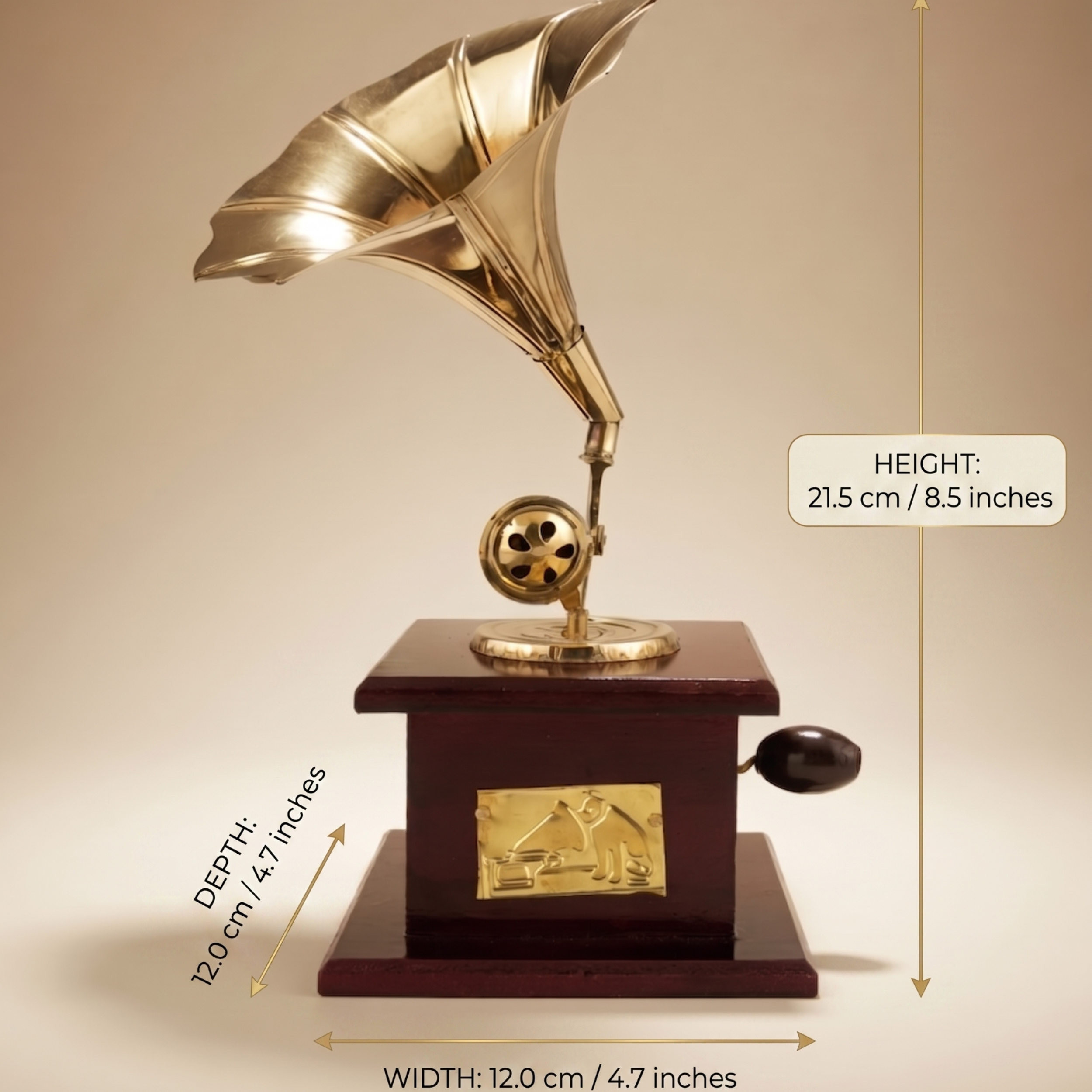 Handmade Metal Gramophone Showpiece – Vintage Home Decor