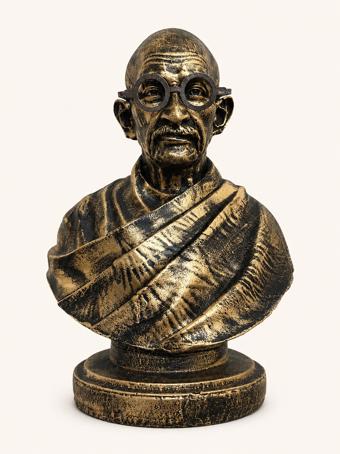 Mahatma Gandhi Bust Statue - Antique Finish Handcrafted Table Decor & Inspirational Gift Item by Gulabi Craft