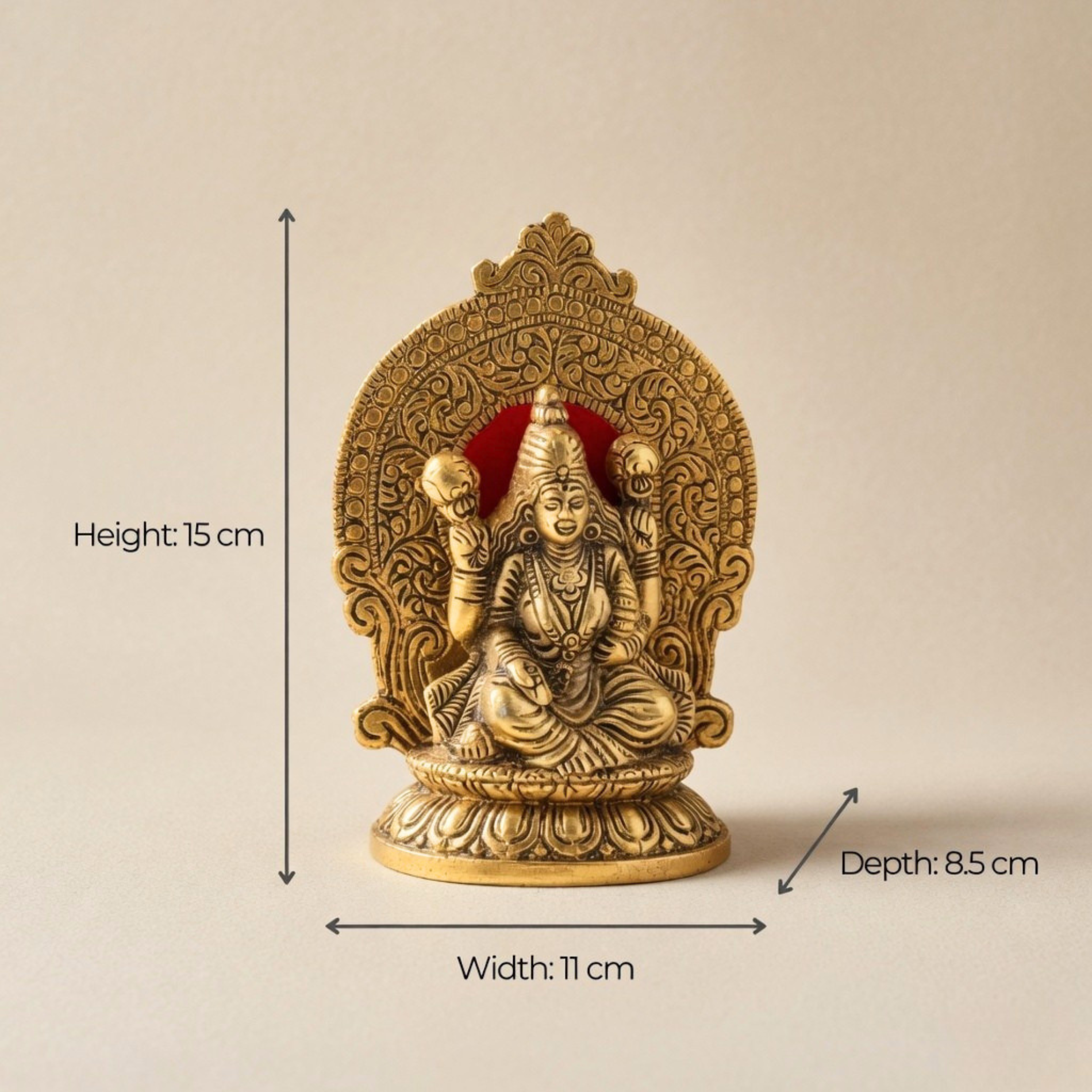 Gulabi Craft Kamal Mehrab Laxmi Ganesha Idol Set – Antique Gold Finish Pooja Room Decor & Auspicious Gift Item
