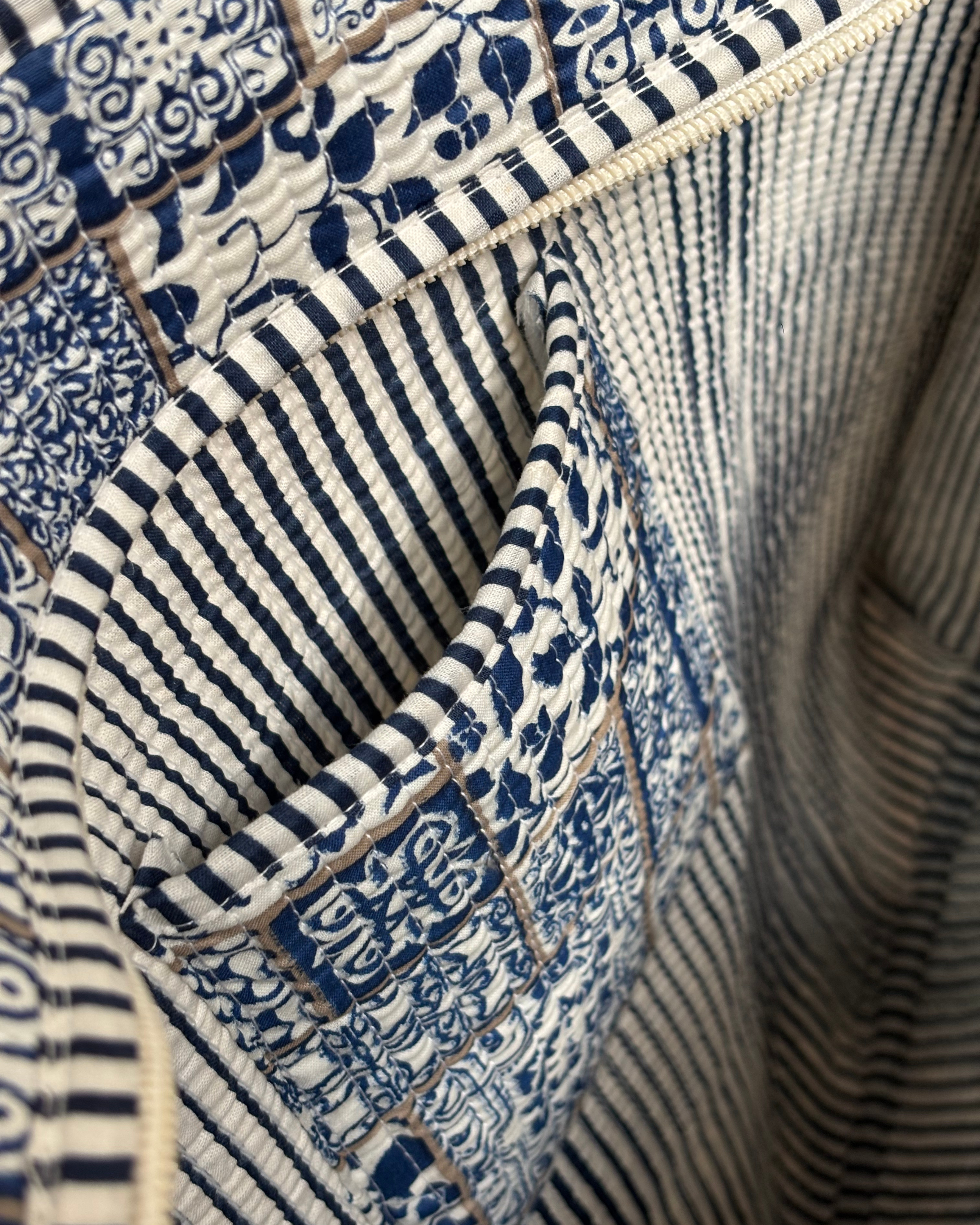 Blue Mosaic Quilted Handcrafted Tote Bag – Premium Everyday Carry & Gift Item | Gulabi Craft