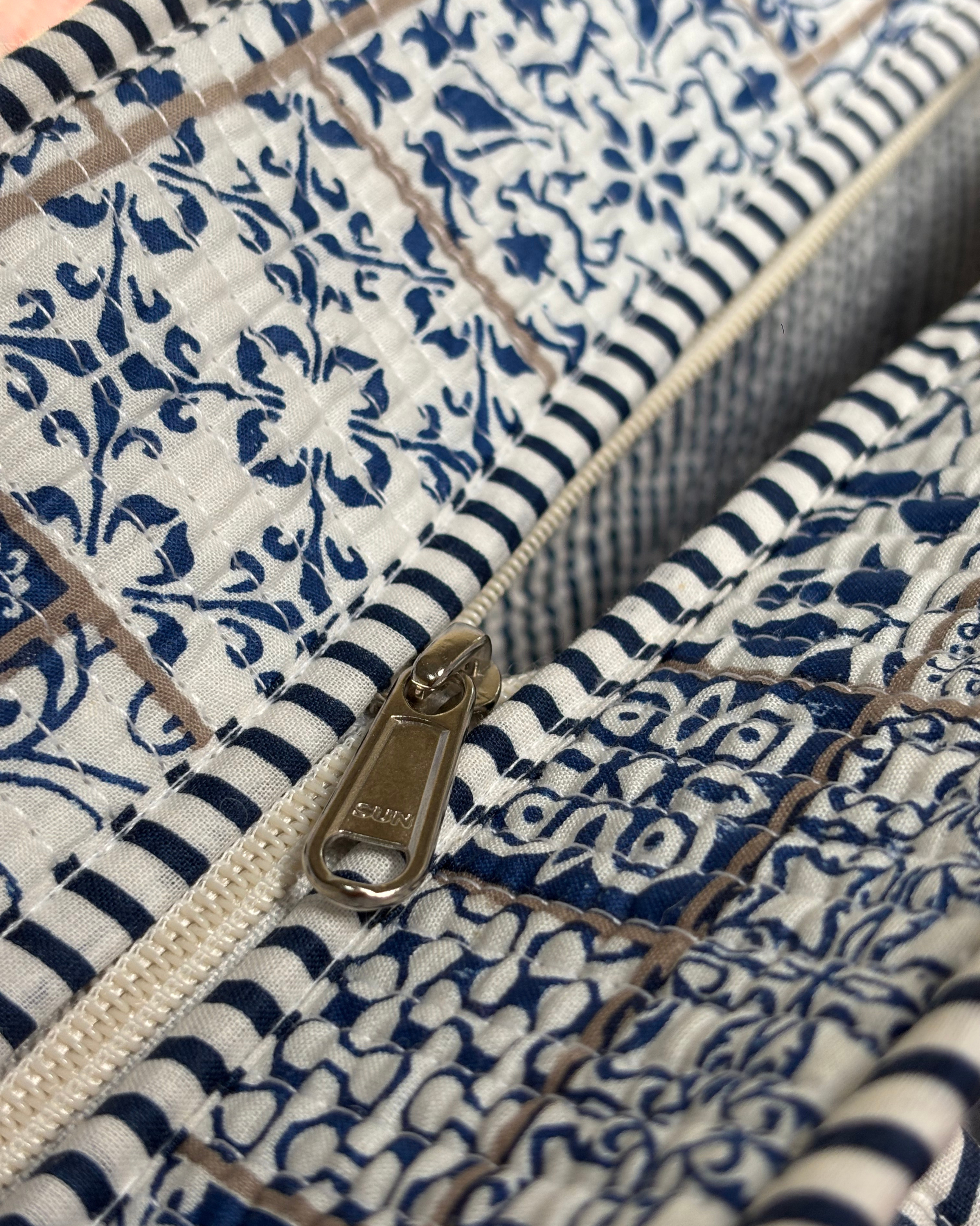 Blue Mosaic Quilted Handcrafted Tote Bag – Premium Everyday Carry & Gift Item | Gulabi Craft