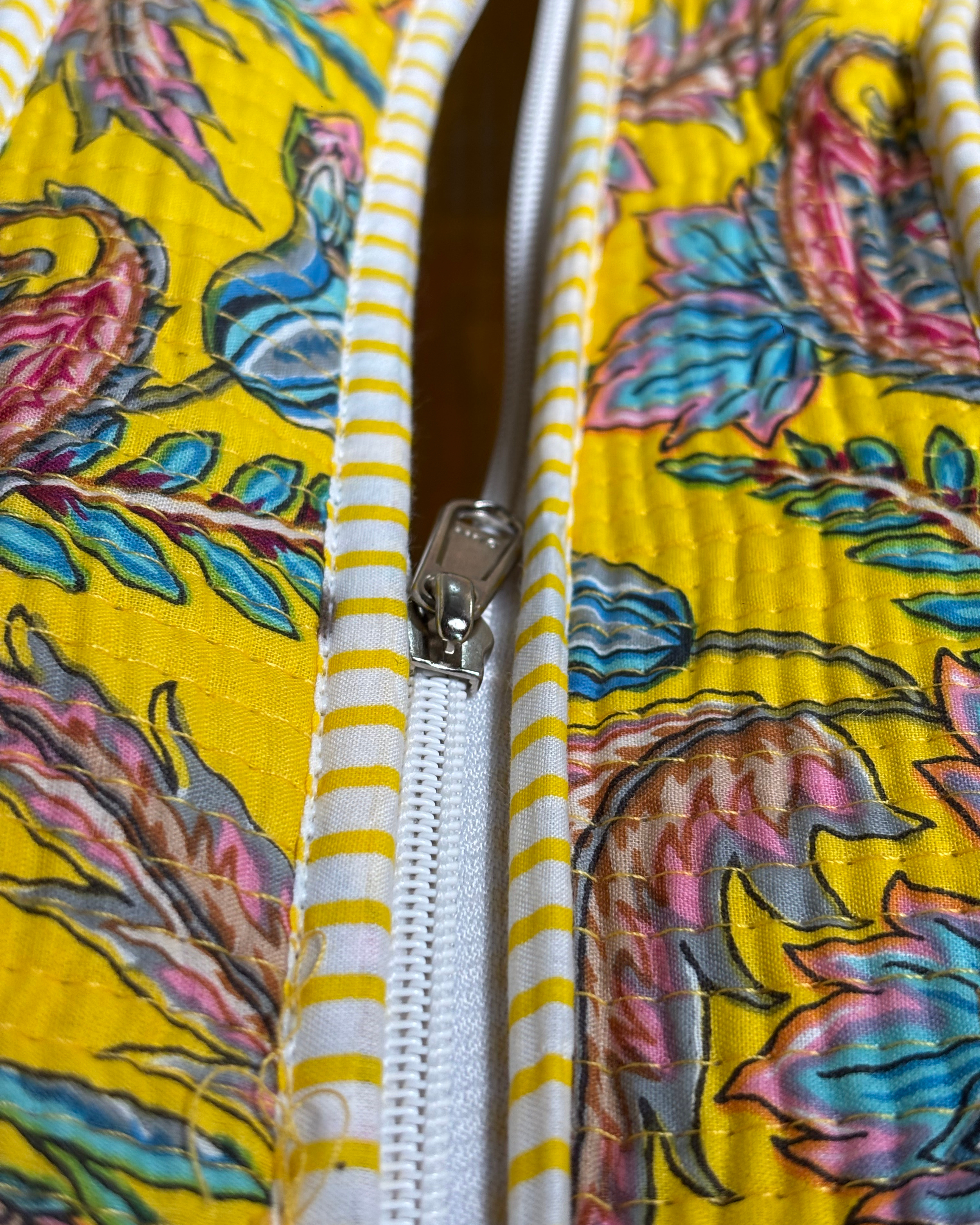 Yellow Floral Quilted Handcrafted Tote Bag – Premium Everyday Carry & Eco-Friendly Gift Item | Gulabi Craft