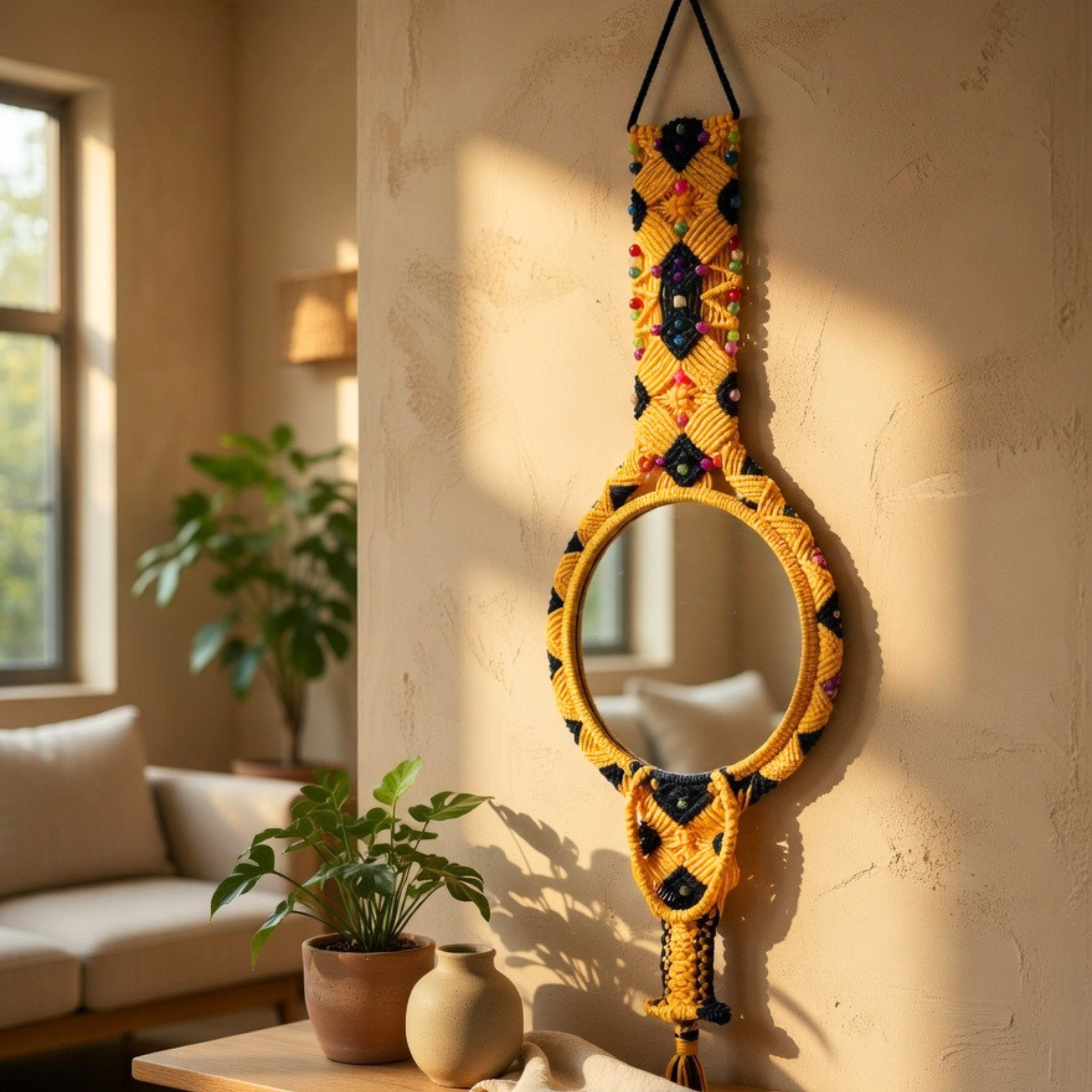 Macramé Mirror Wall Hanging