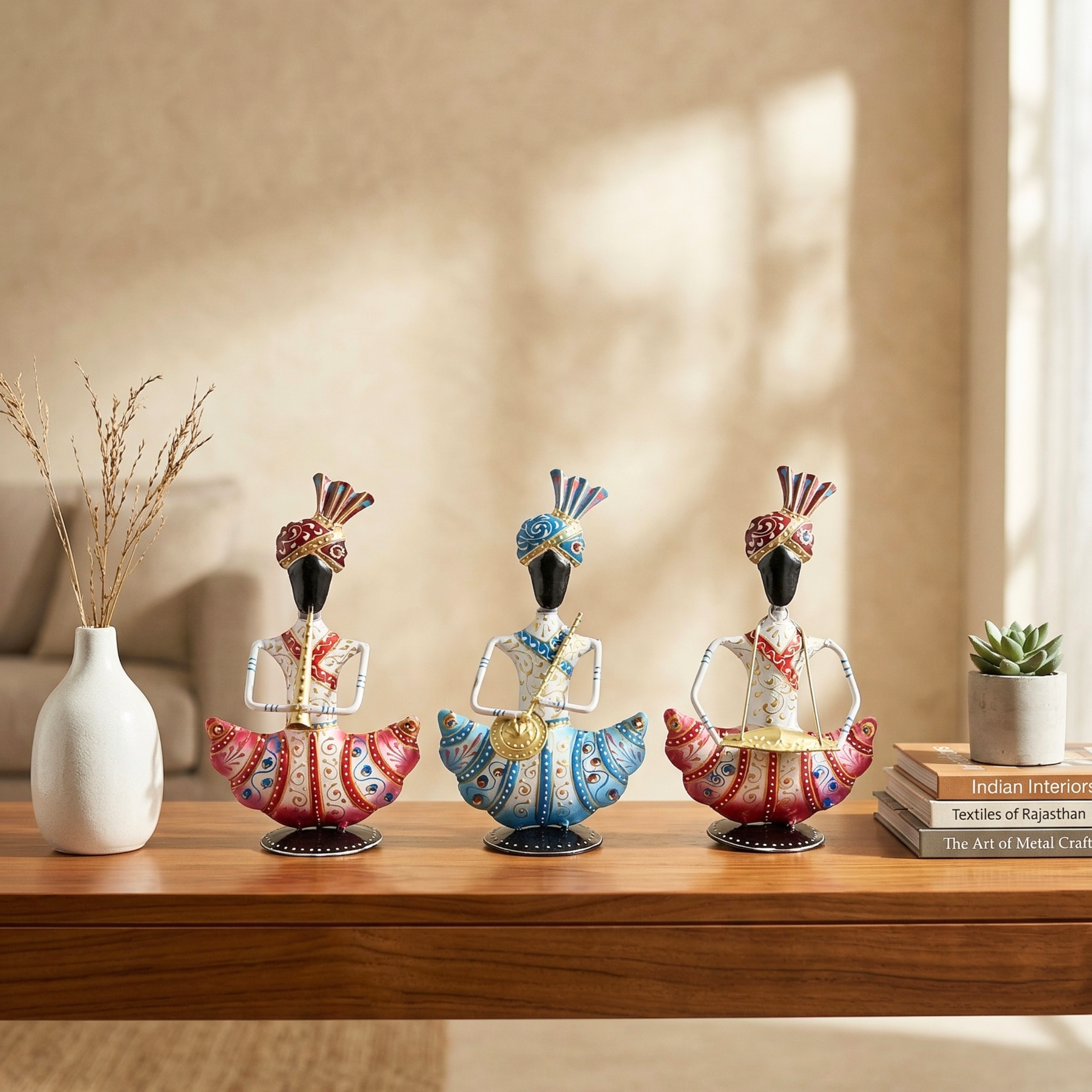 Handcrafted Sitting Sardar Figurine Set for Home Decor & Gifting | Table Decor by Gulabi Craft