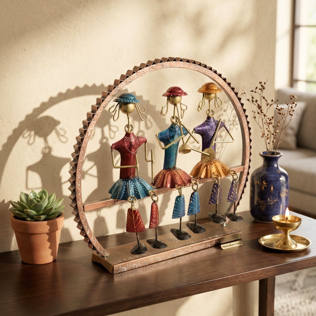Handcrafted Round Musician Doll Showpiece for Home Decor & Table Display | Gulabi Craft