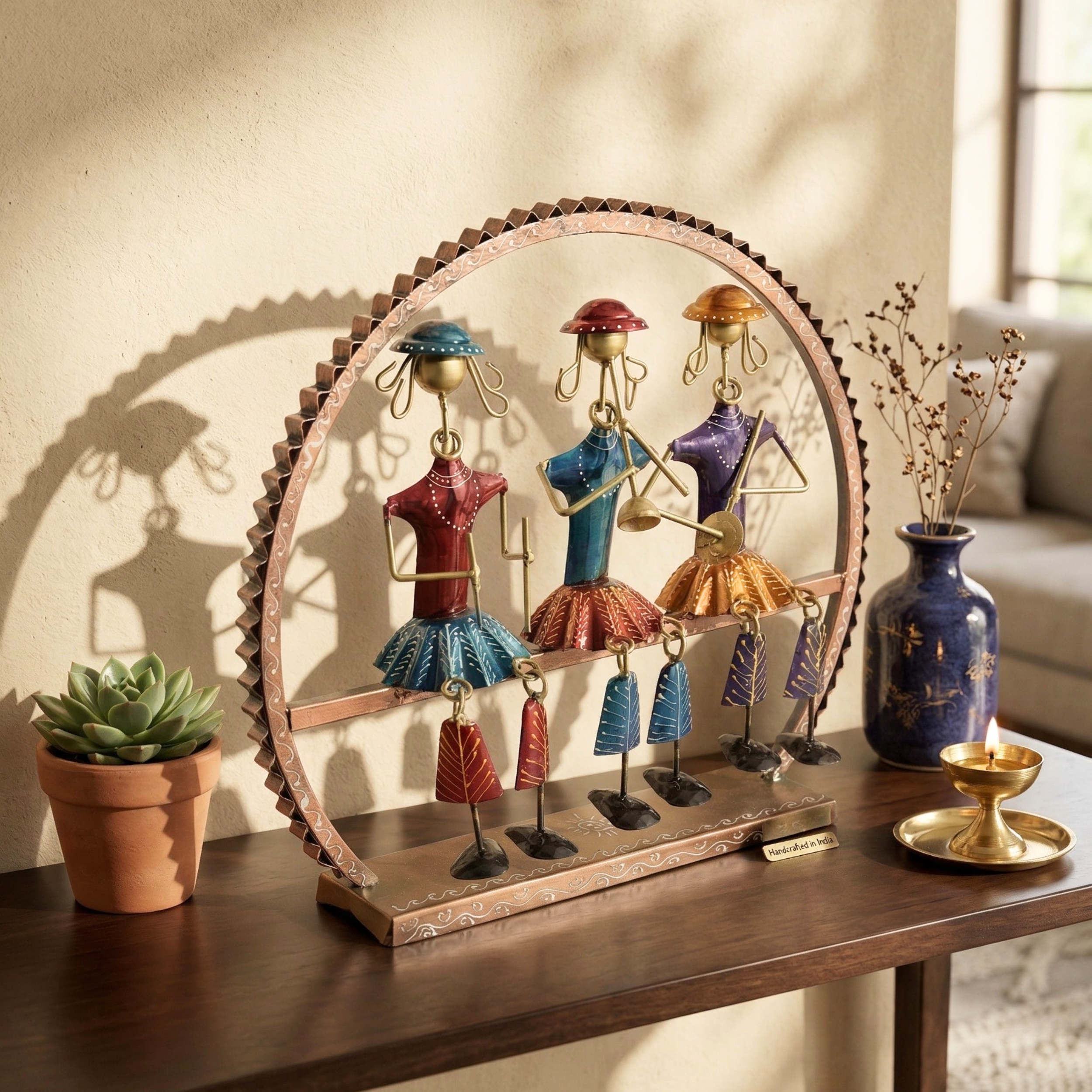 Handcrafted Round Musician Doll Showpiece for Home Decor & Table Display | Gulabi Craft