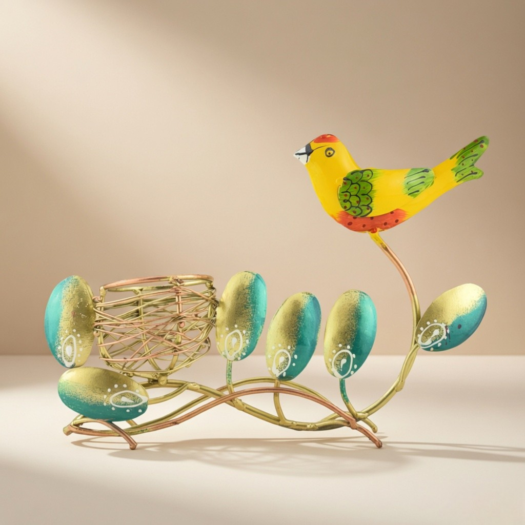 Handmade Metal Bird Candle Holder – Artistic Home Decor