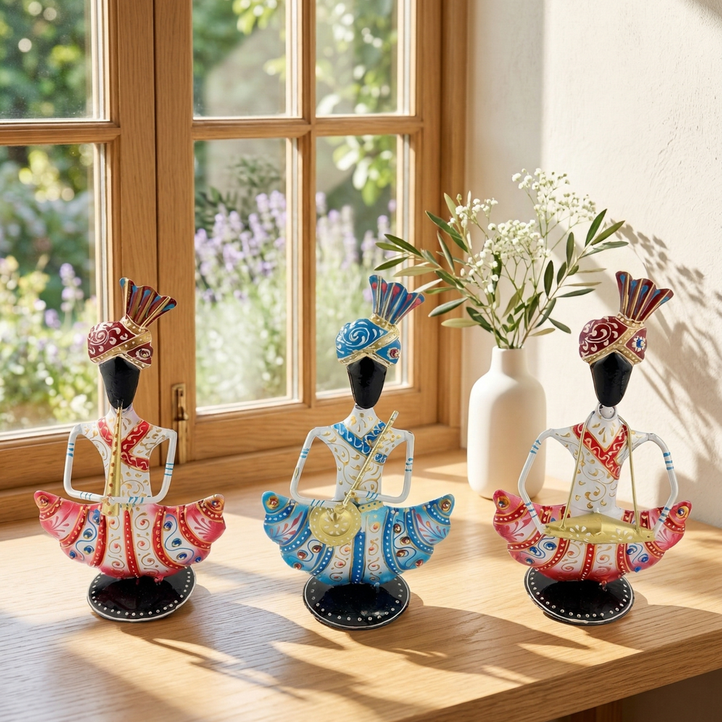 Handcrafted Sitting Sardar Figurine Set for Home Decor & Gifting | Table Decor by Gulabi Craft