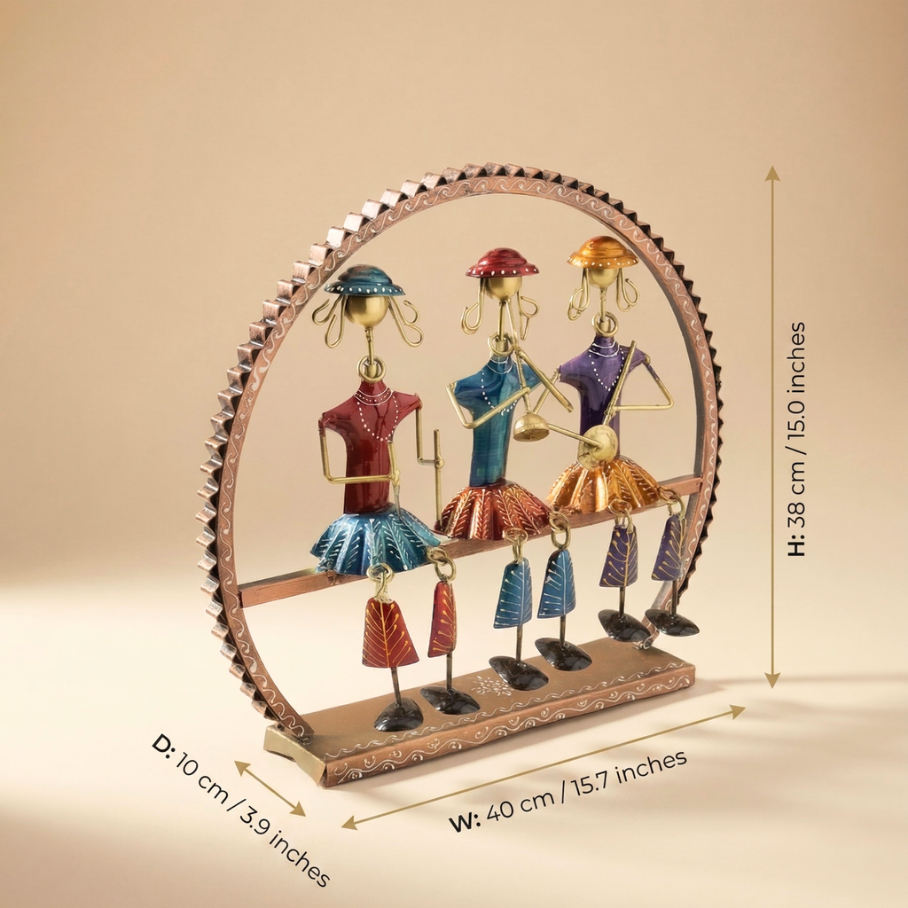 Handcrafted Round Musician Doll Showpiece for Home Decor & Table Display | Gulabi Craft