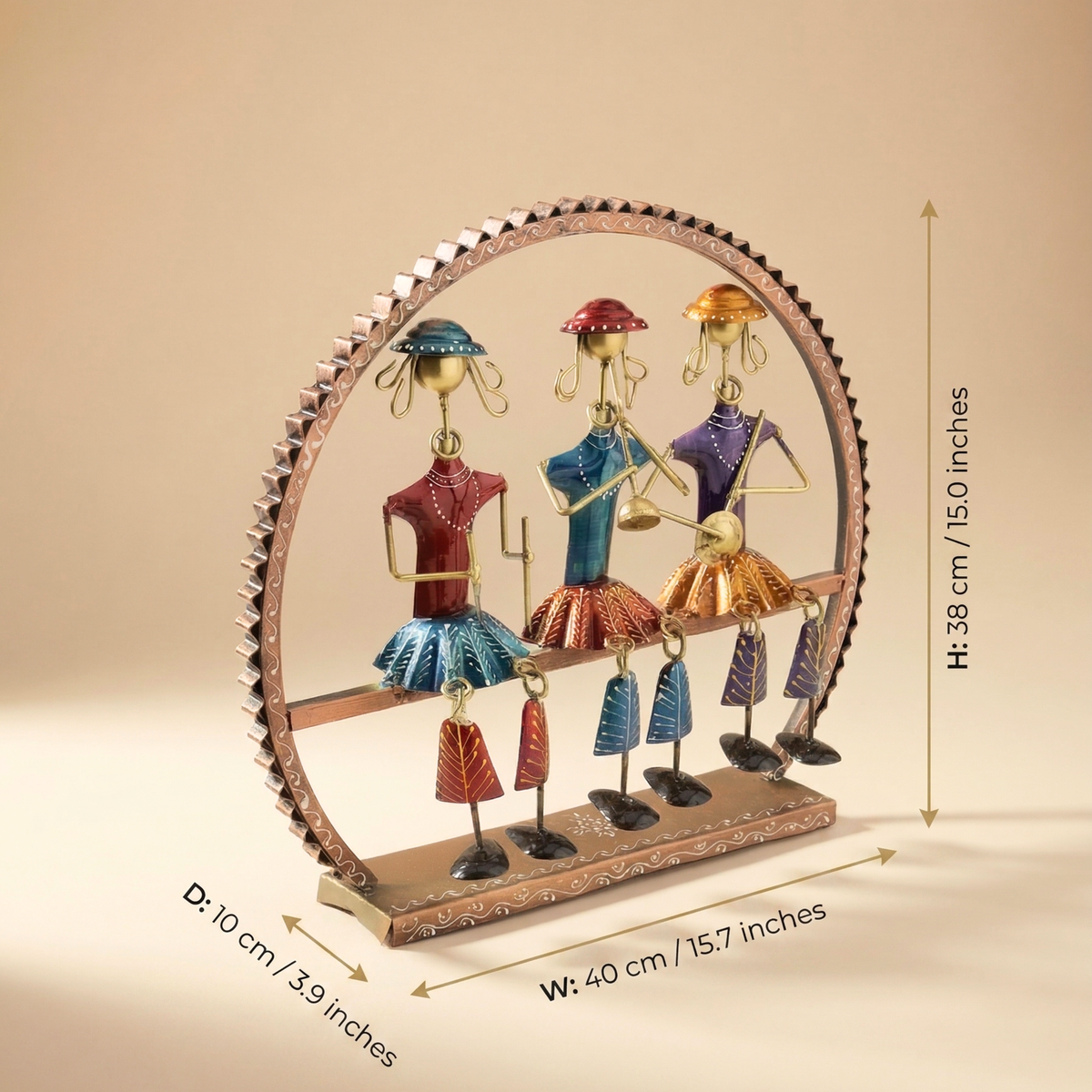 Handcrafted Round Musician Doll Showpiece for Home Decor & Table Display | Gulabi Craft