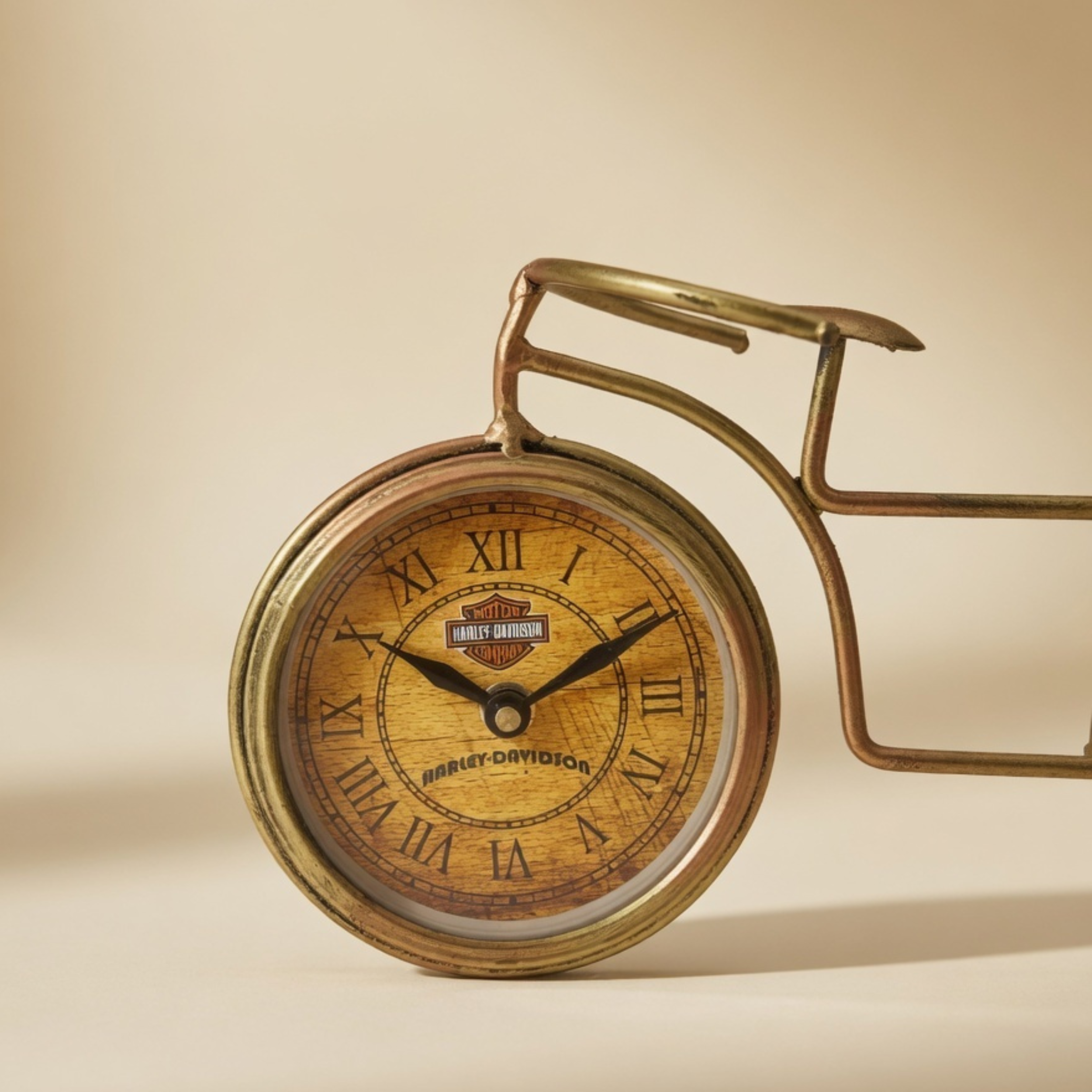 Handmade Vintage Bicycle Clock Pen Holder – Antique Metal Desk Decor | Gulabi Craft