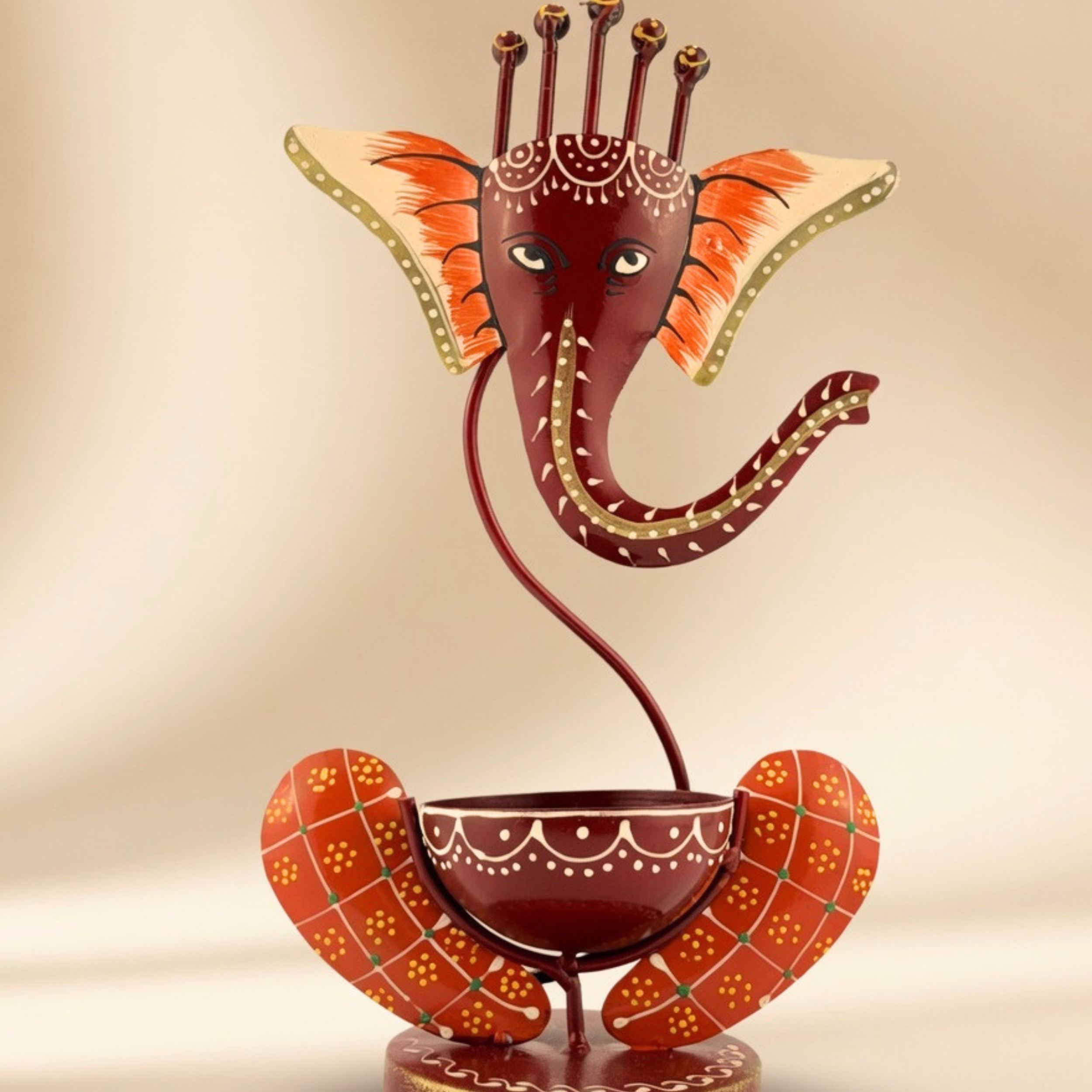 Handcrafted Lord Ganesha Diya Bowl | Premium Festive Decor | Gulabi Craft